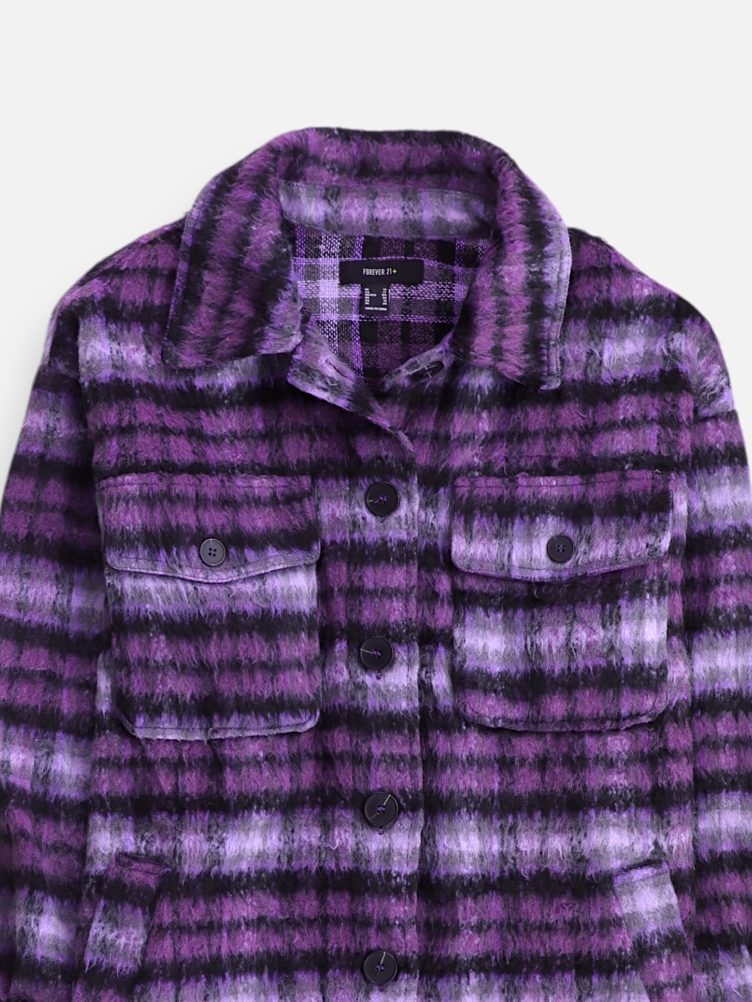 Forever 21 Chaqueta Sobrecamisa Color Block - Mujer - XL