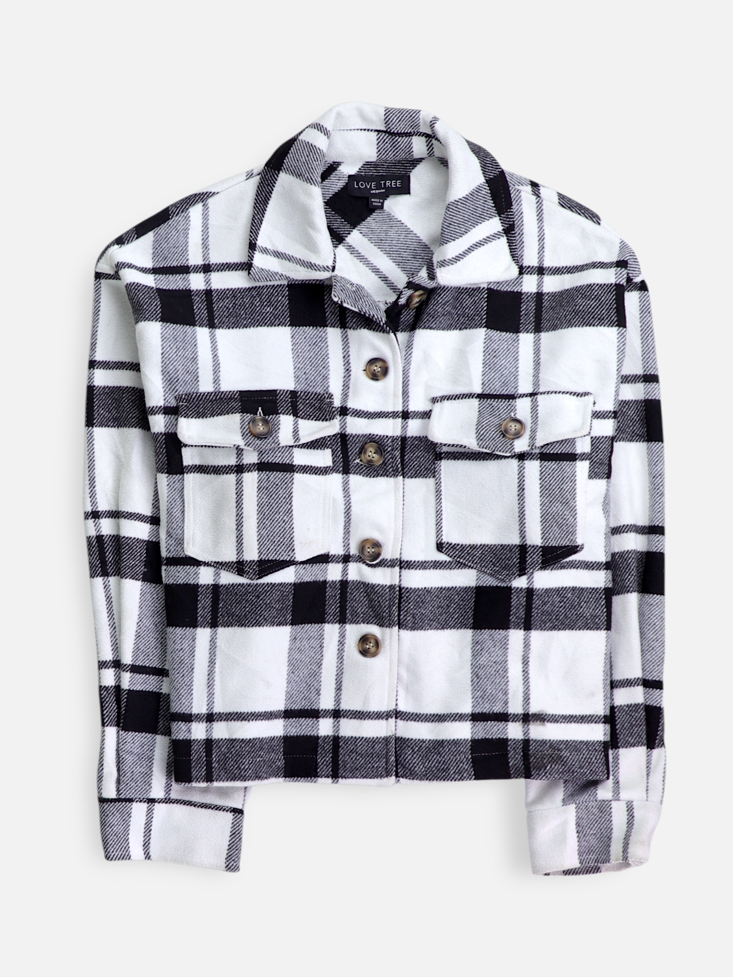 LOVE TREE Chaqueta Sobrecamisa Color Block - Mujer - Medium