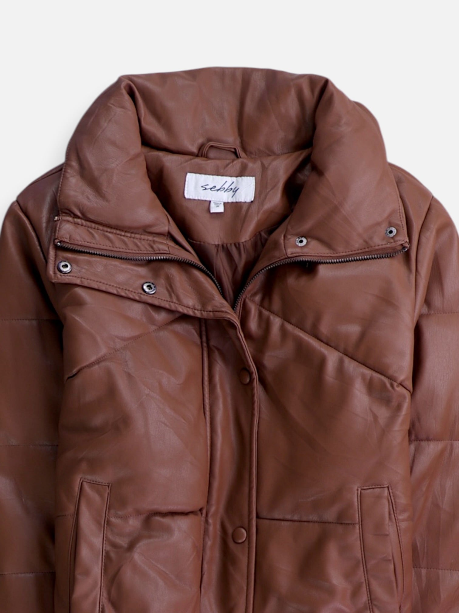 Chaqueta Puffer Cuero - Mujer - Medium