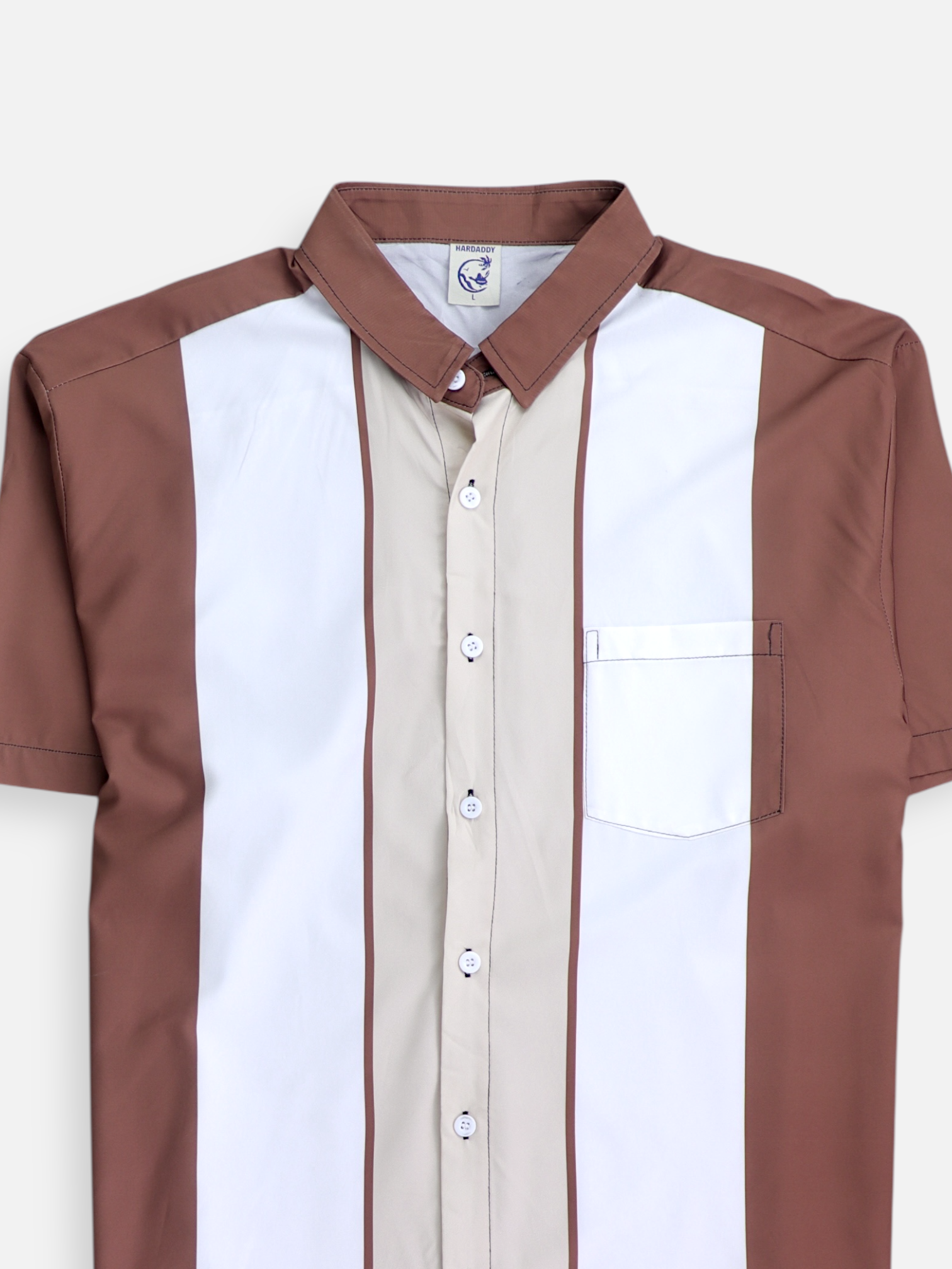 Camisa Color Block - Hombre - Large