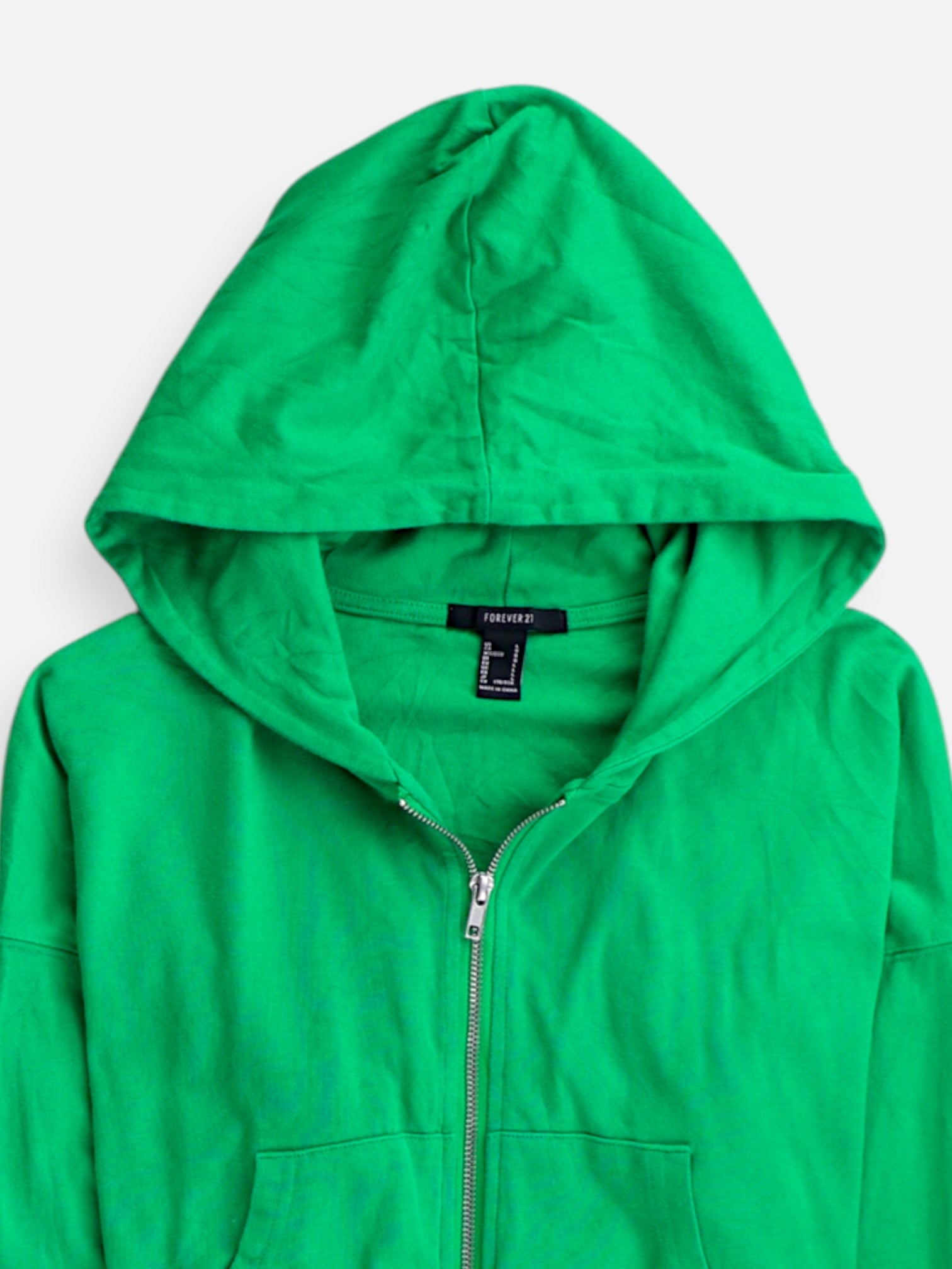 Forever 21 Sudadera Hoodie Crop Top - Mujer - Large