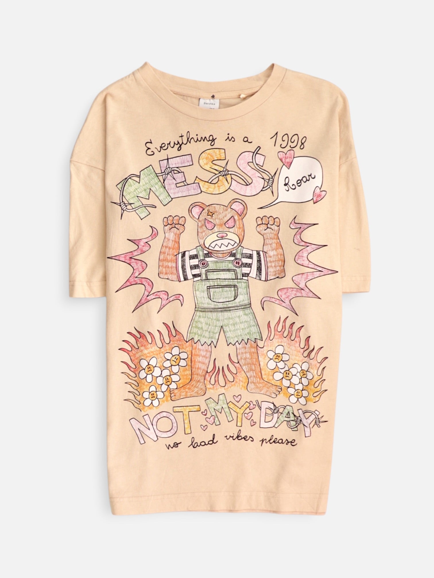 Bershka Camiseta Grafica - Mujer - XS