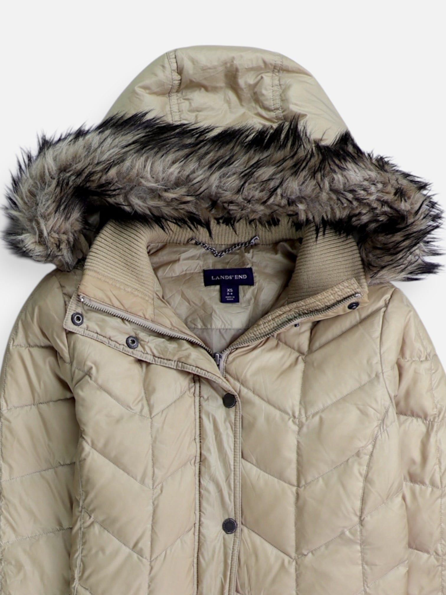 LANDS END Abrigo Impermeable Puffer - Mujer - XS