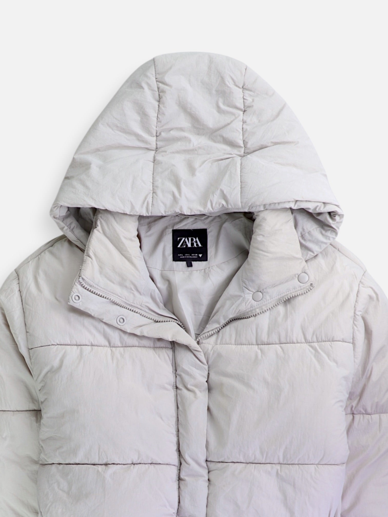 ZARA Chaqueta Puffer Impermeable - Mujer - Large