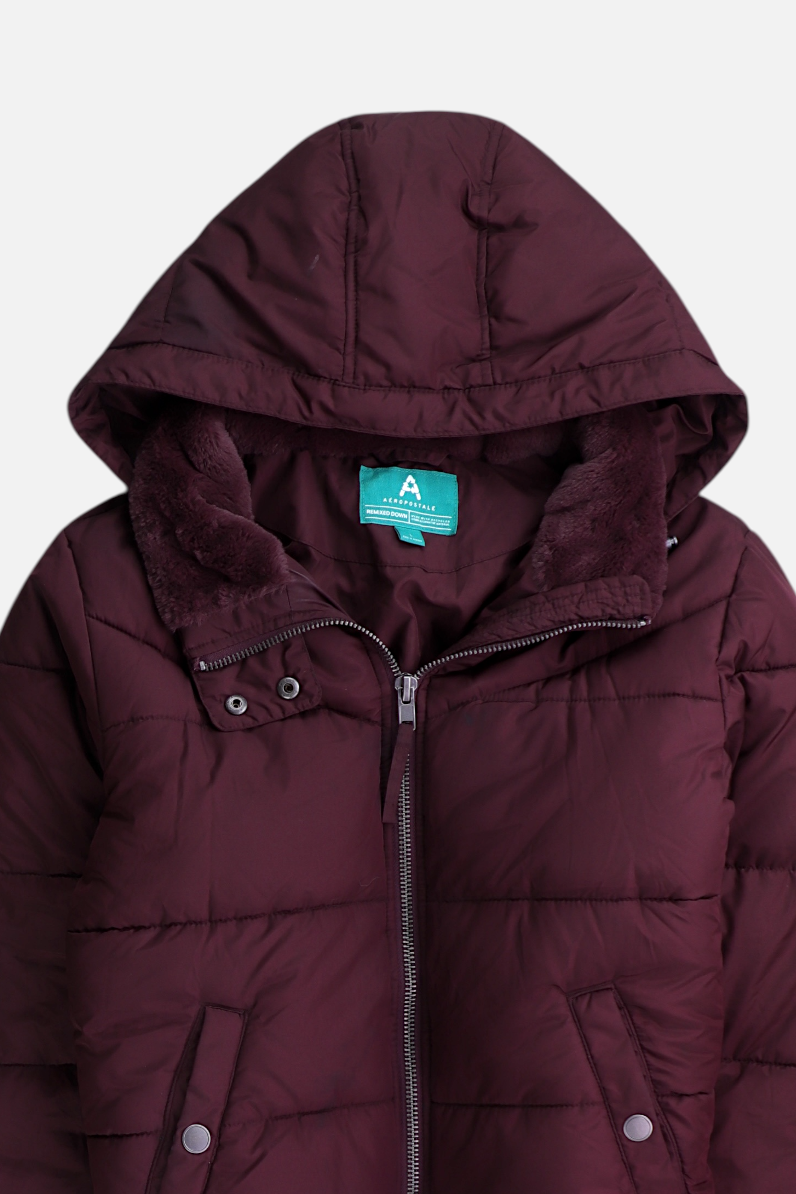 Aeropostale Chaqueta Puffer Impermeable - Mujer - Large
