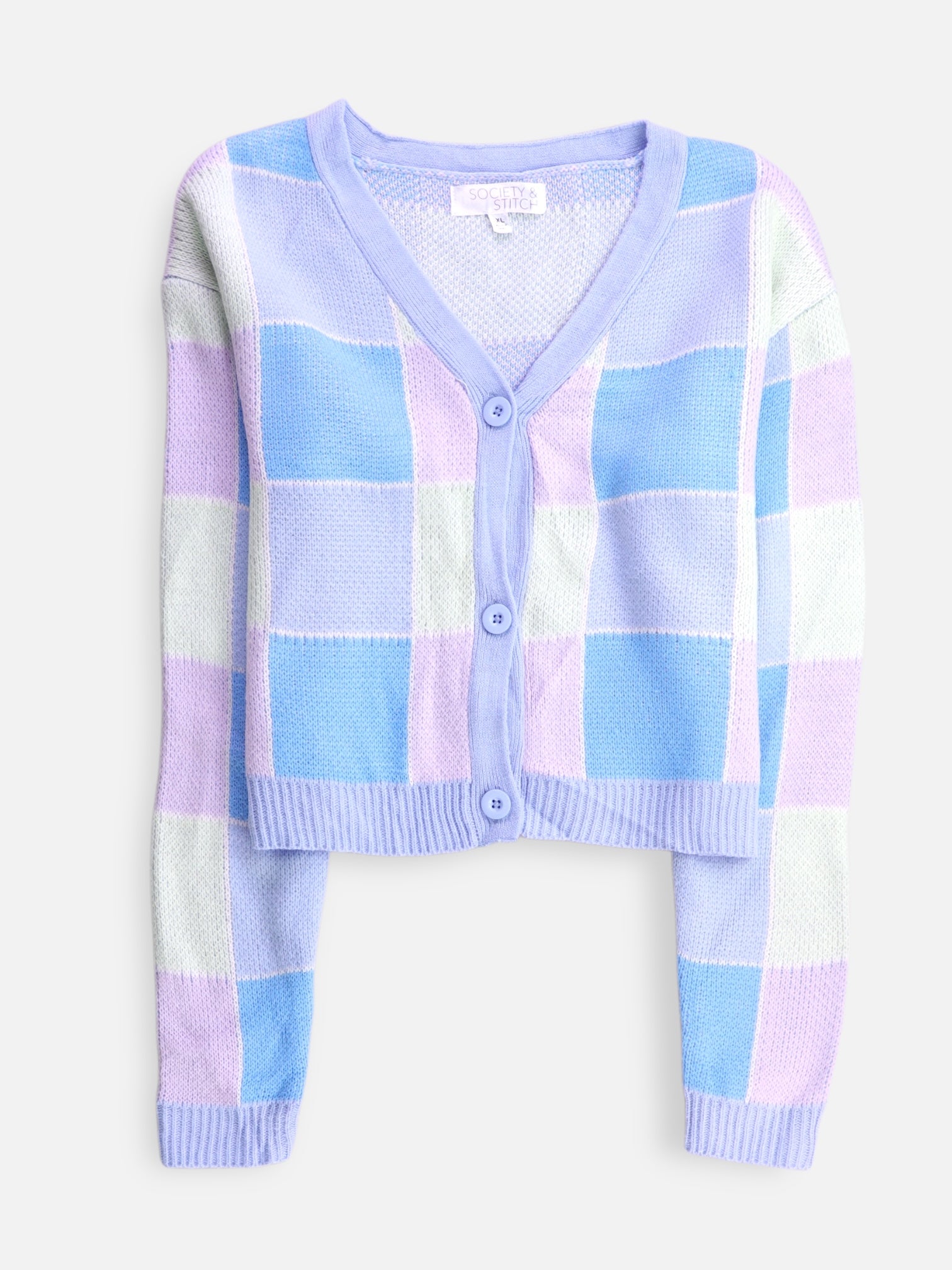 Sueter Cardigan Color Block - Mujer - XL