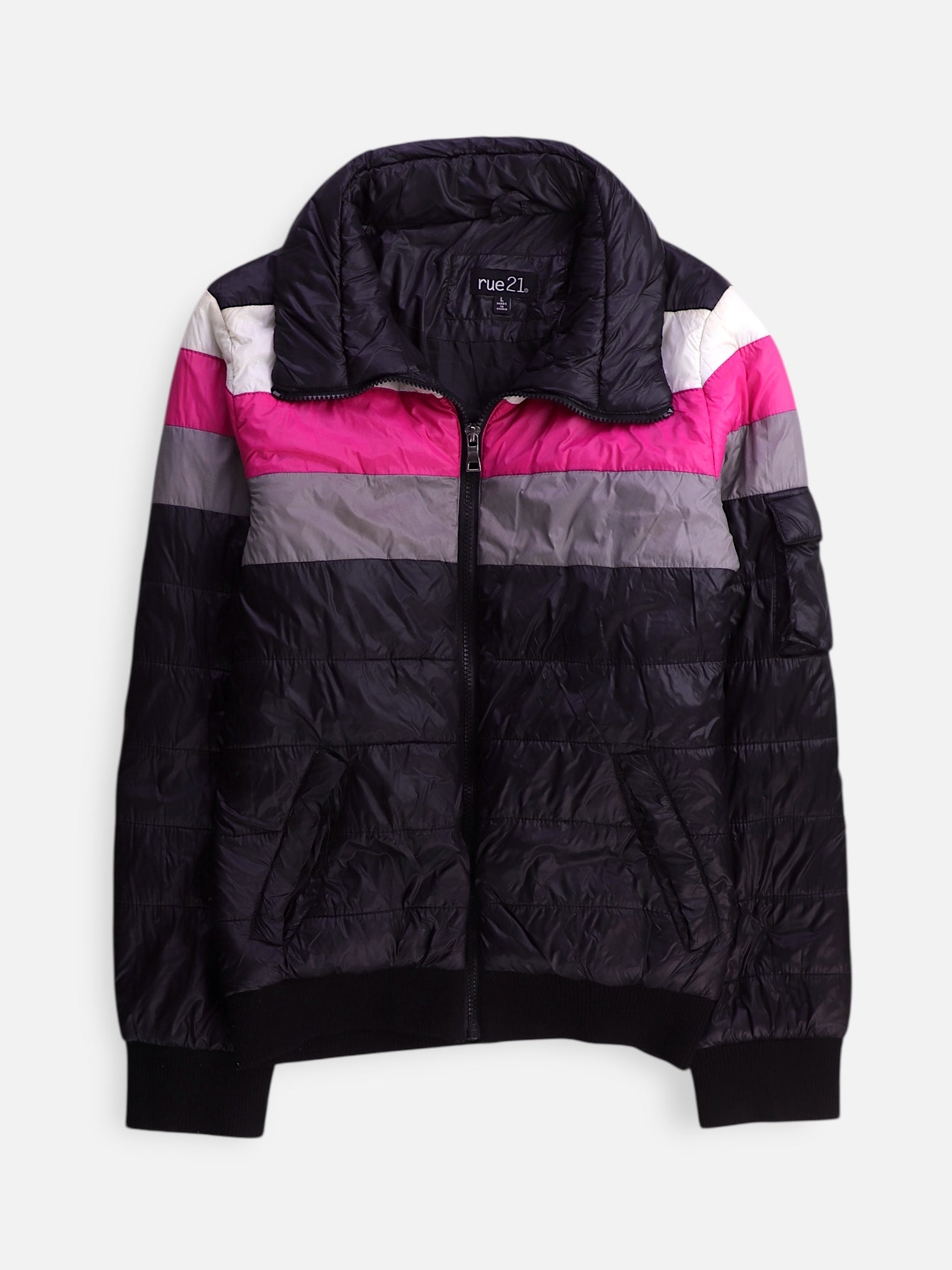 RUE21 Chaqueta Puffer Color Block - Mujer - Large