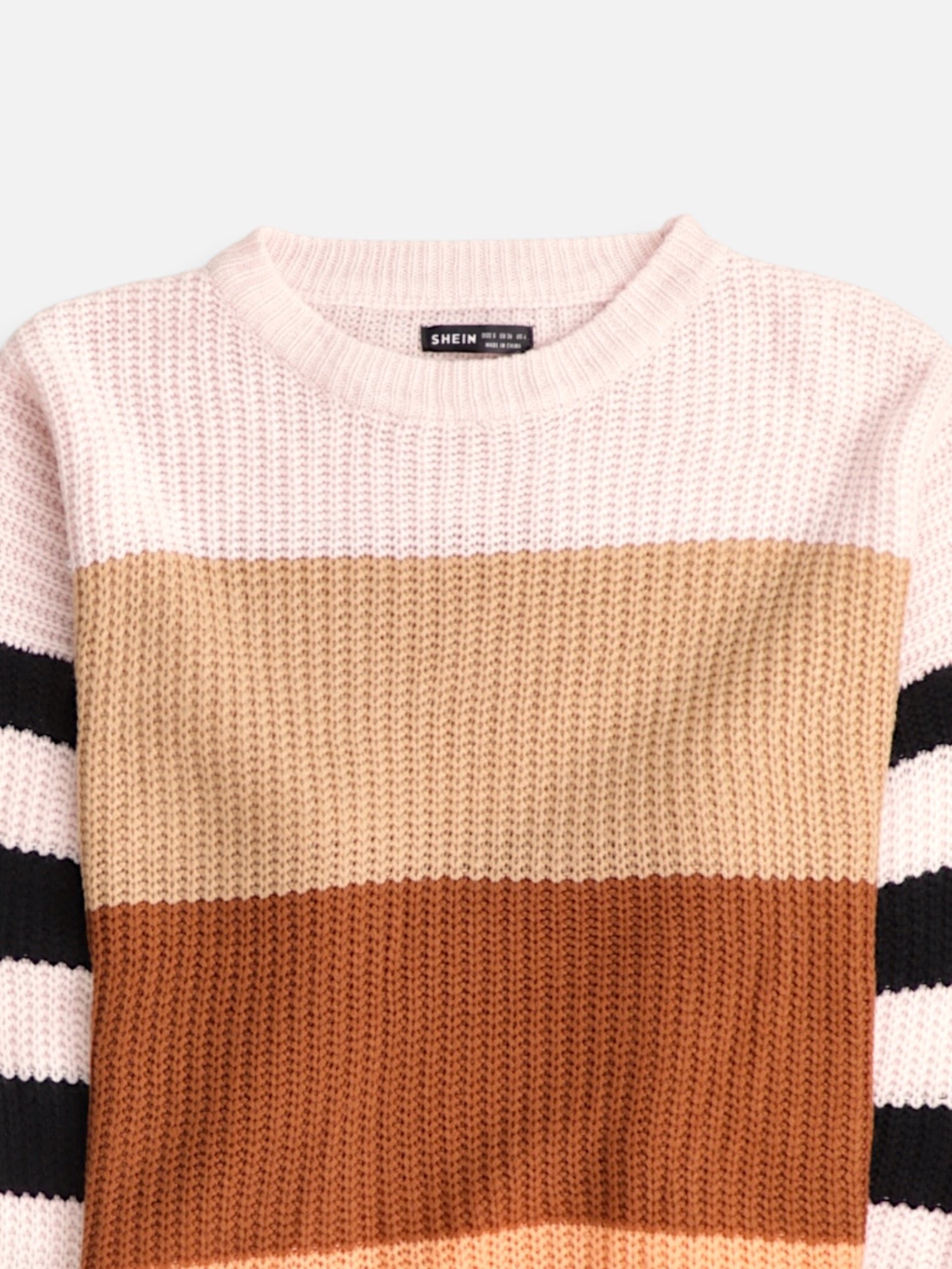SHEIN Sueter Knit Color Block - Mujer - Small