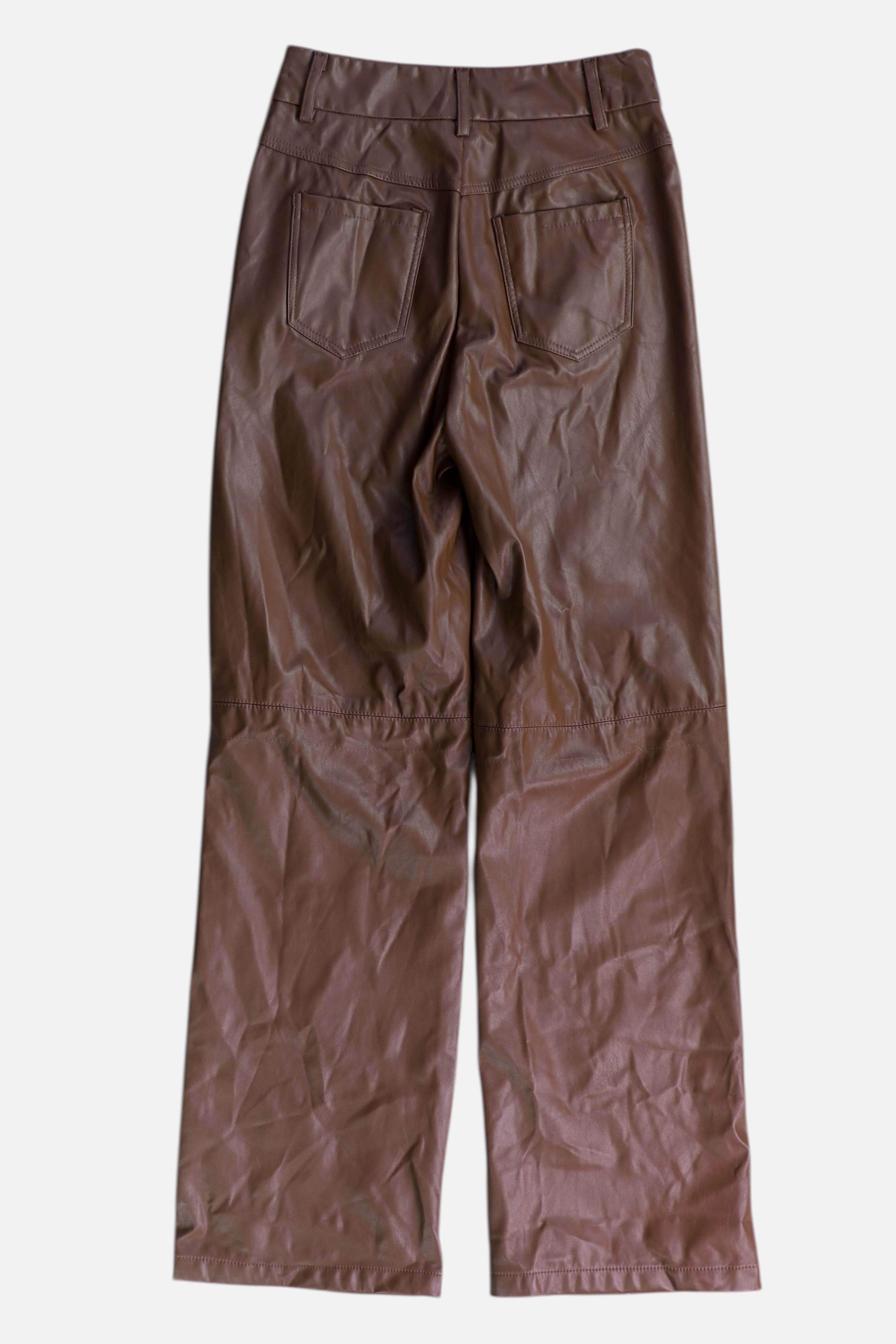 SHEIN Pantalon Regular Fit Cuero - Mujer - 2XS