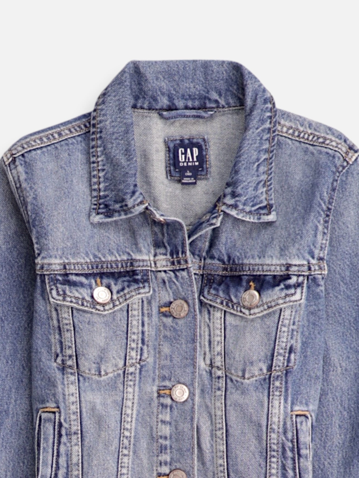GAP Chaqueta Denim Basic - Niña - Large - 9-10Y (Años)