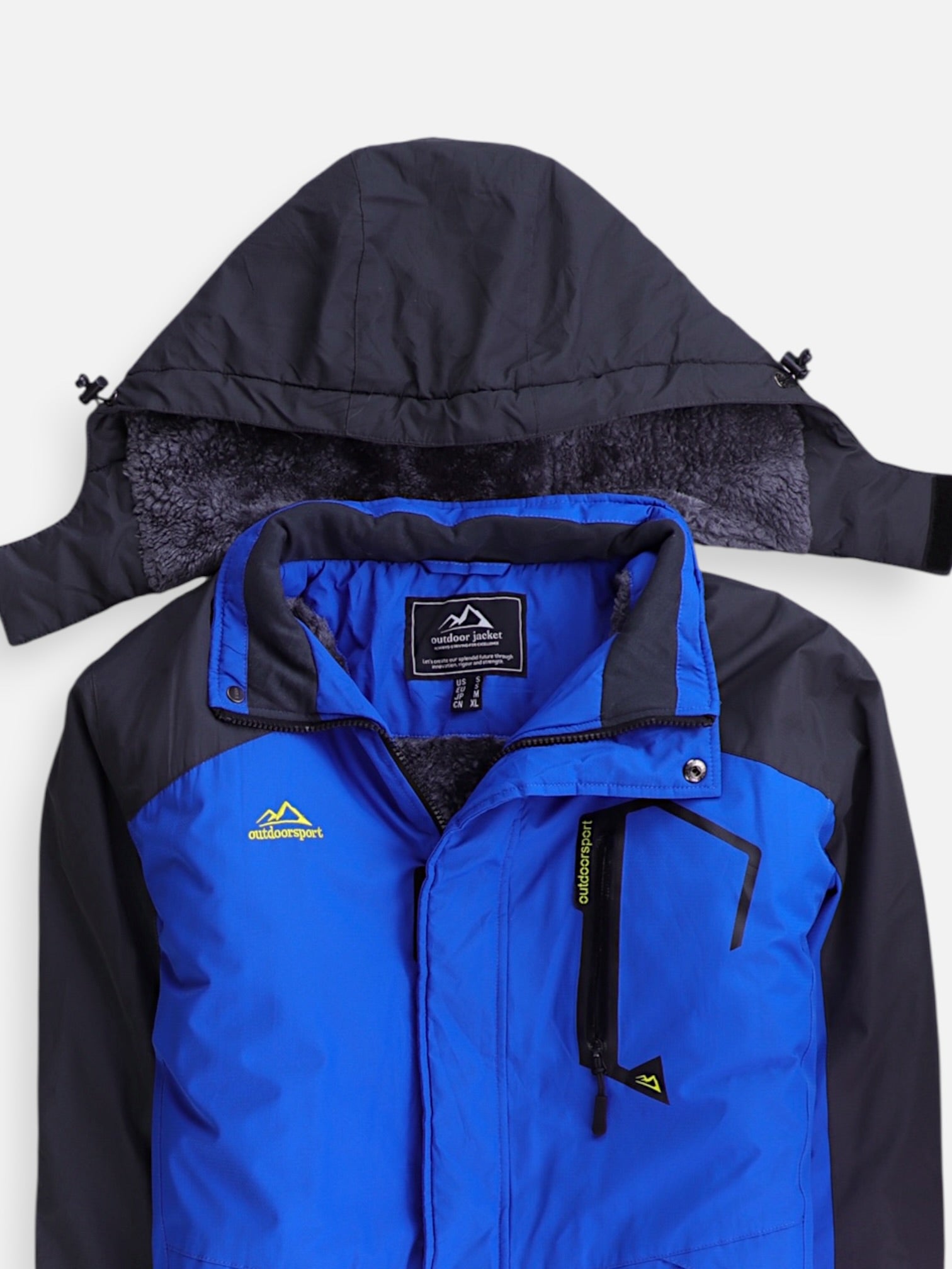 Chaqueta Impermeable Color Block - Hombre - Small