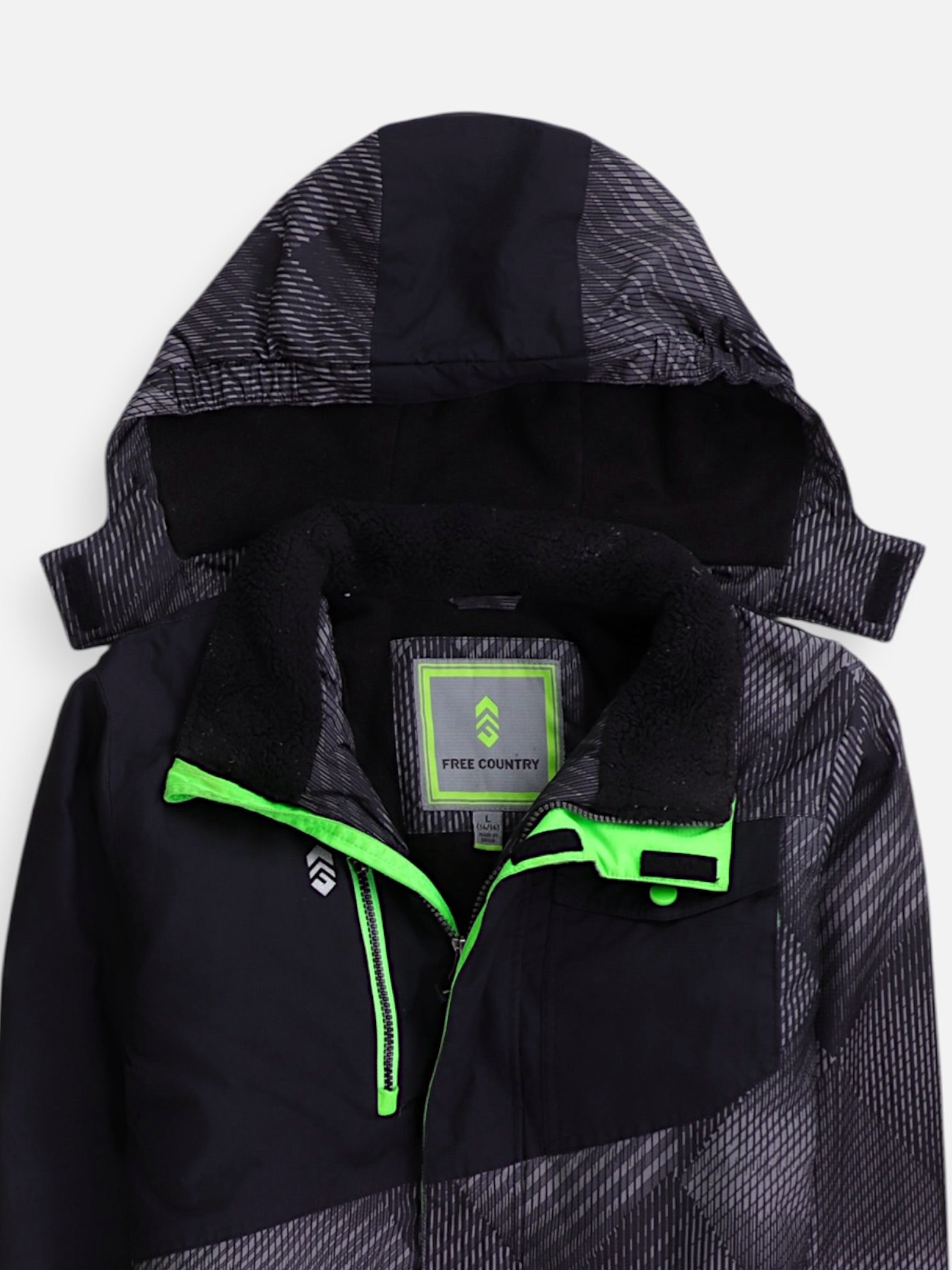 FREE COUNTY Chaqueta Impermeable Color Block - Niño - Large - 14-16Y (Años)