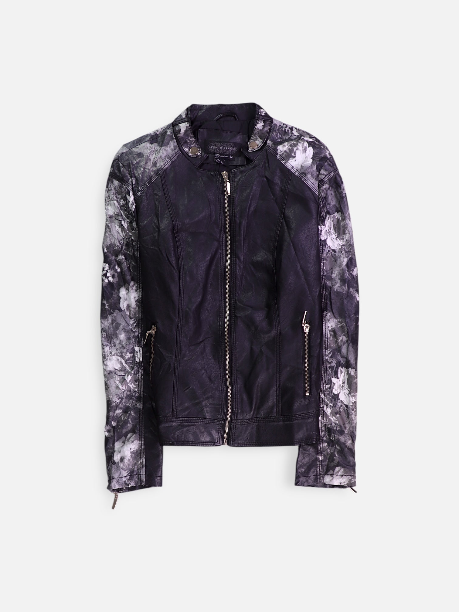 Chaqueta Cuero Color Block - Mujer - Medium