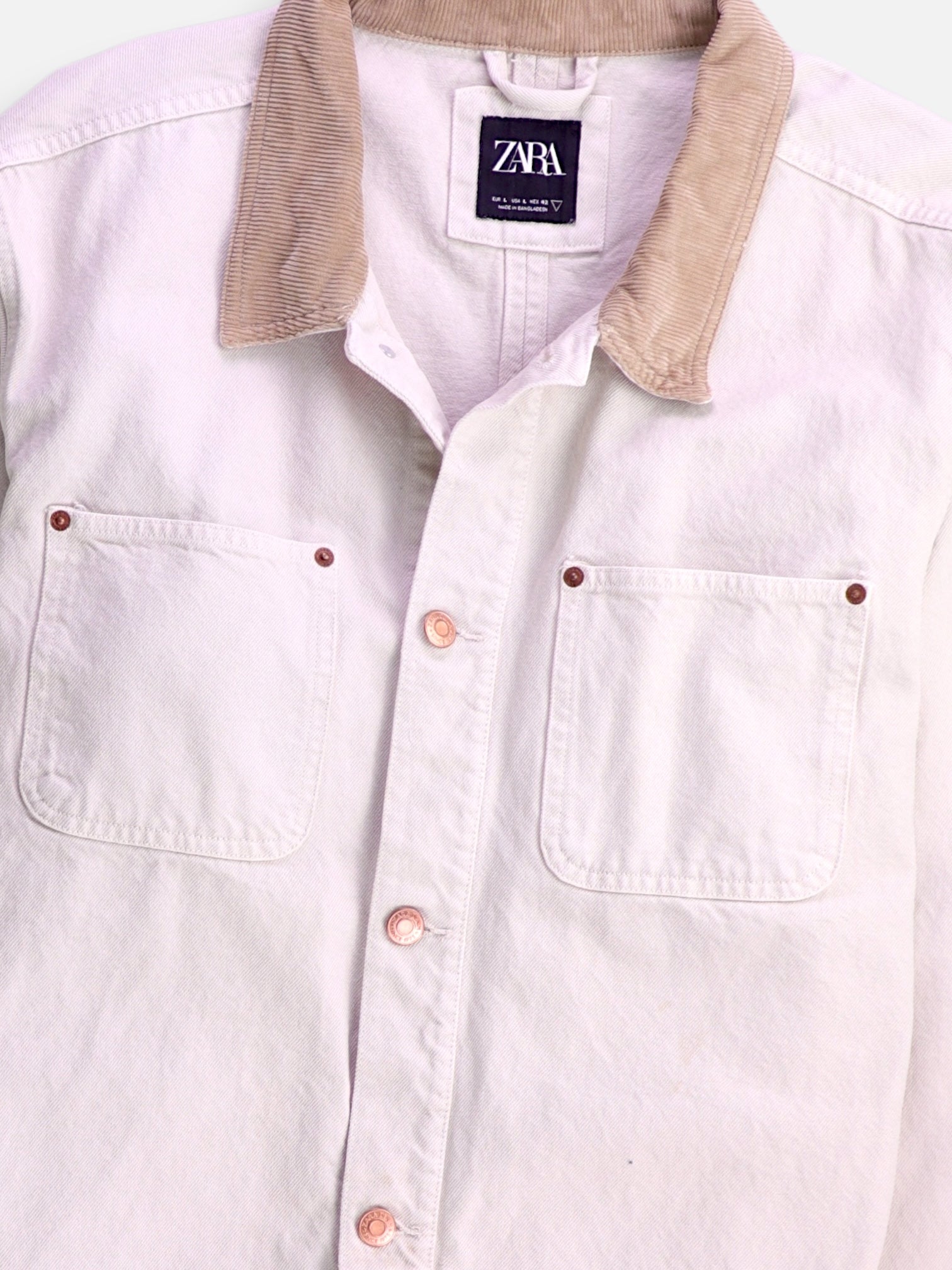 ZARA Chaqueta Denim Basic - Hombre - Large