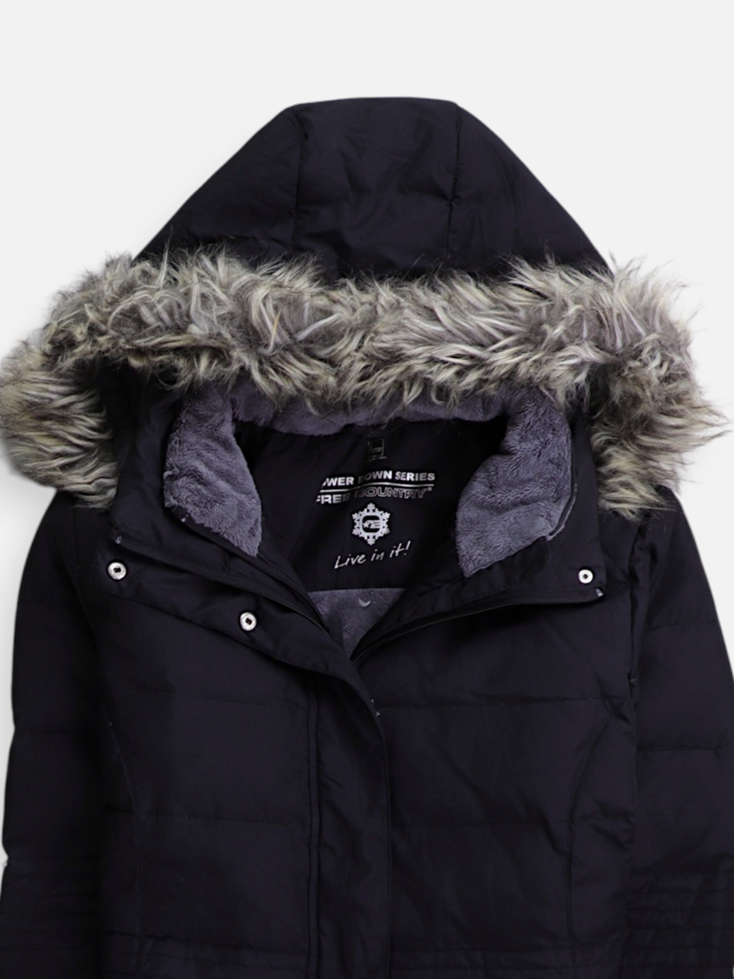 FREE COUNTY Chaqueta Puffer Impermeable - Mujer - Large