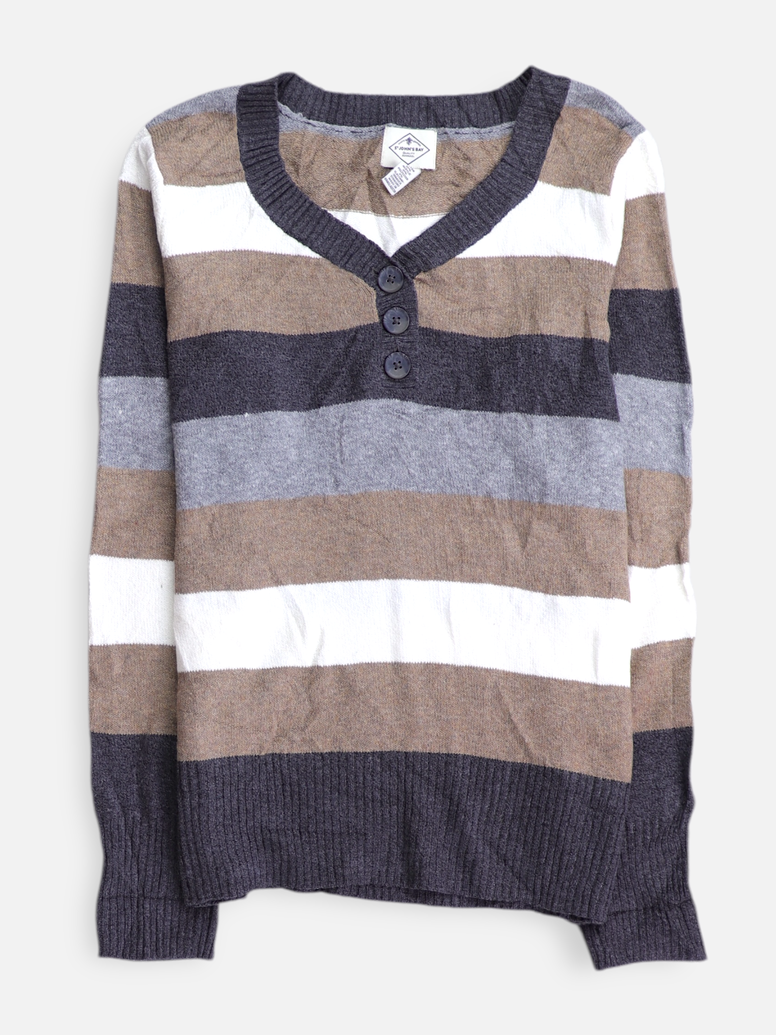 ST JOHNS BAY Sueter Knit Color Block - Mujer - Large