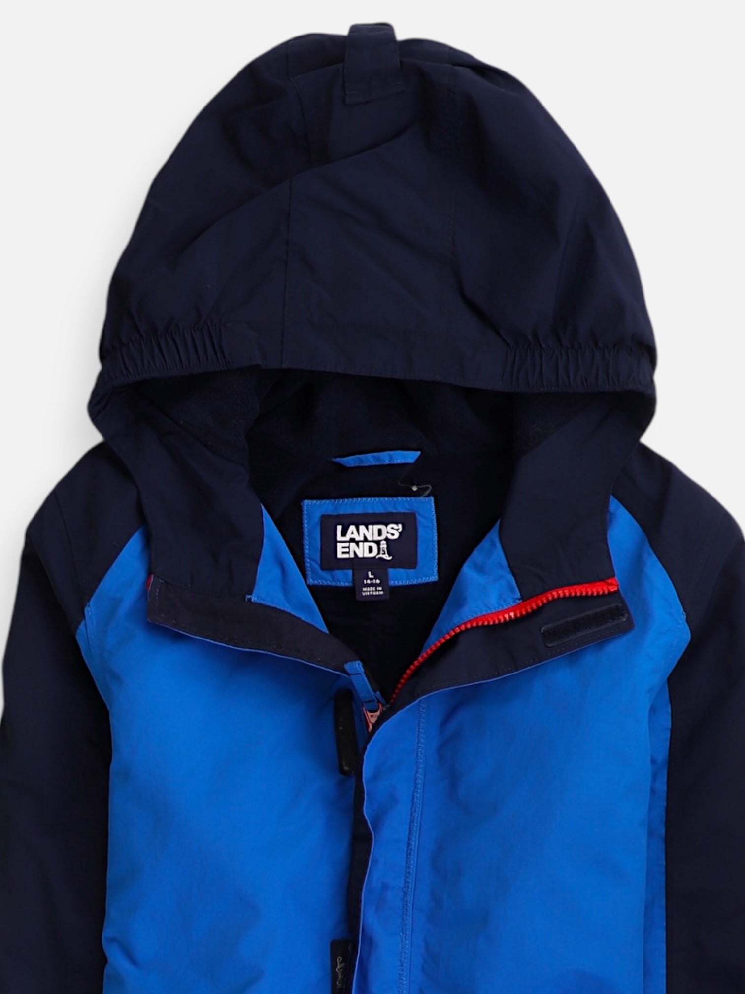LANDS END Chaqueta Impermeable Color Block - Niño - Large - 14-16Y (Años)
