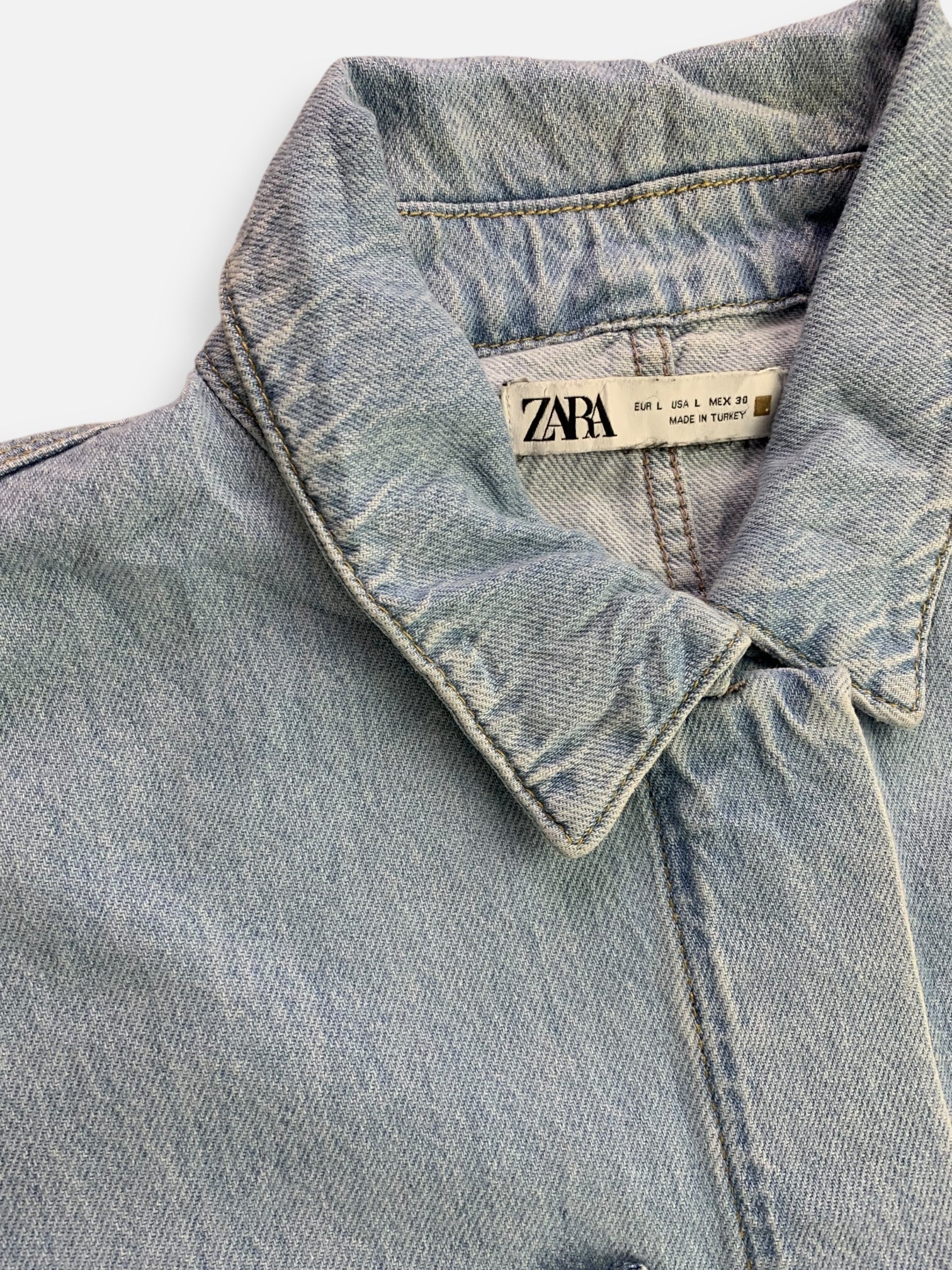 ZARA Chaqueta Denim Basic - Hombre - Large
