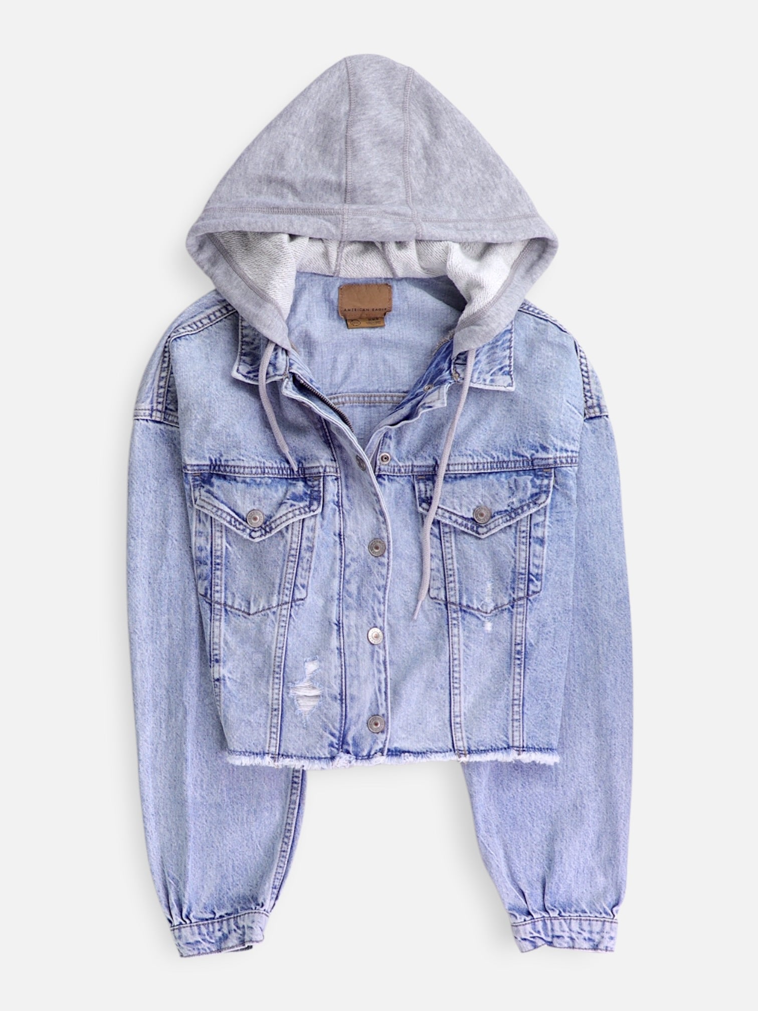 American Eagle Chaqueta Denim Crop Top - Mujer - Medium