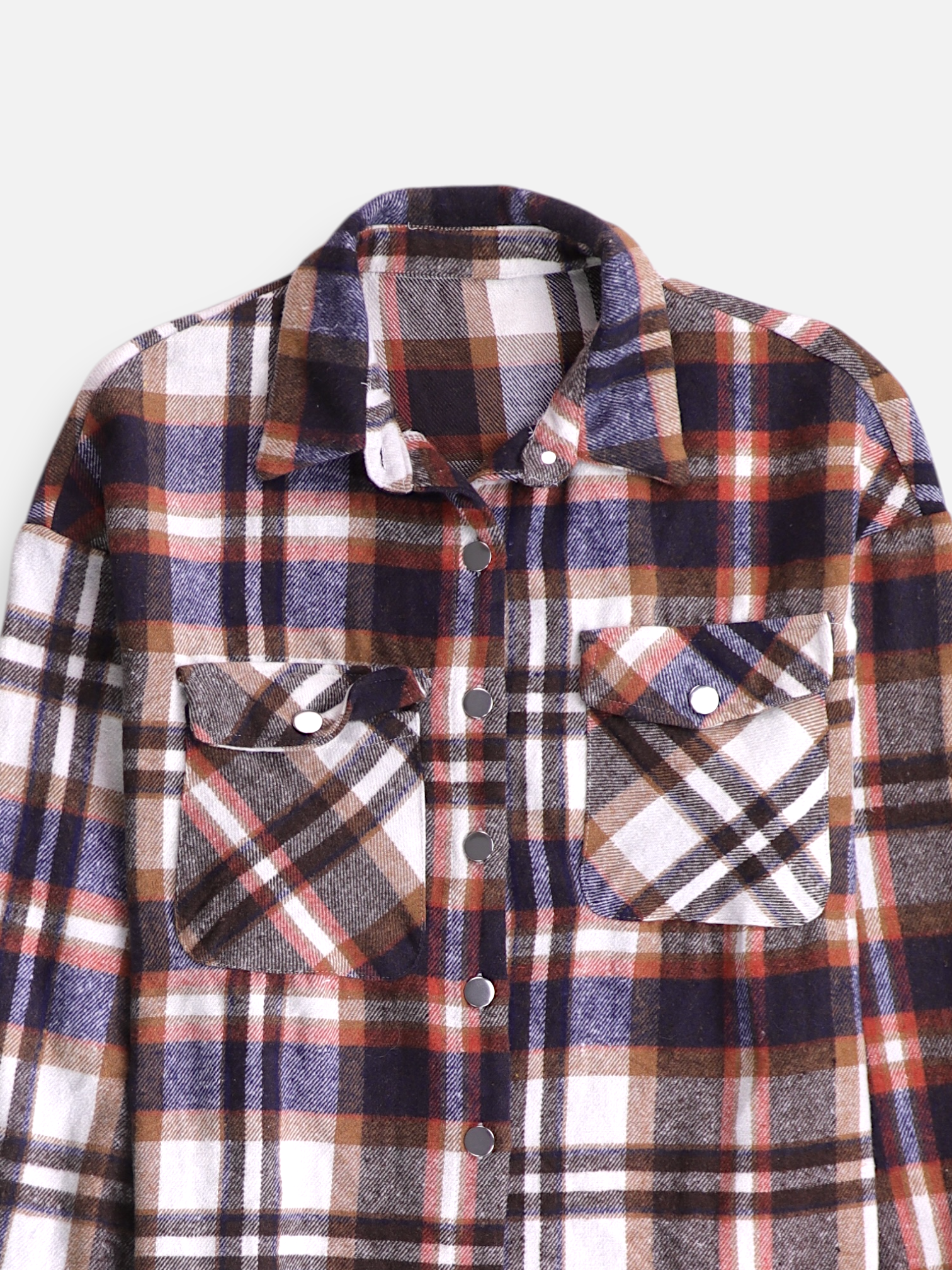 Chaqueta Sobrecamisa Color Block - Mujer - Large