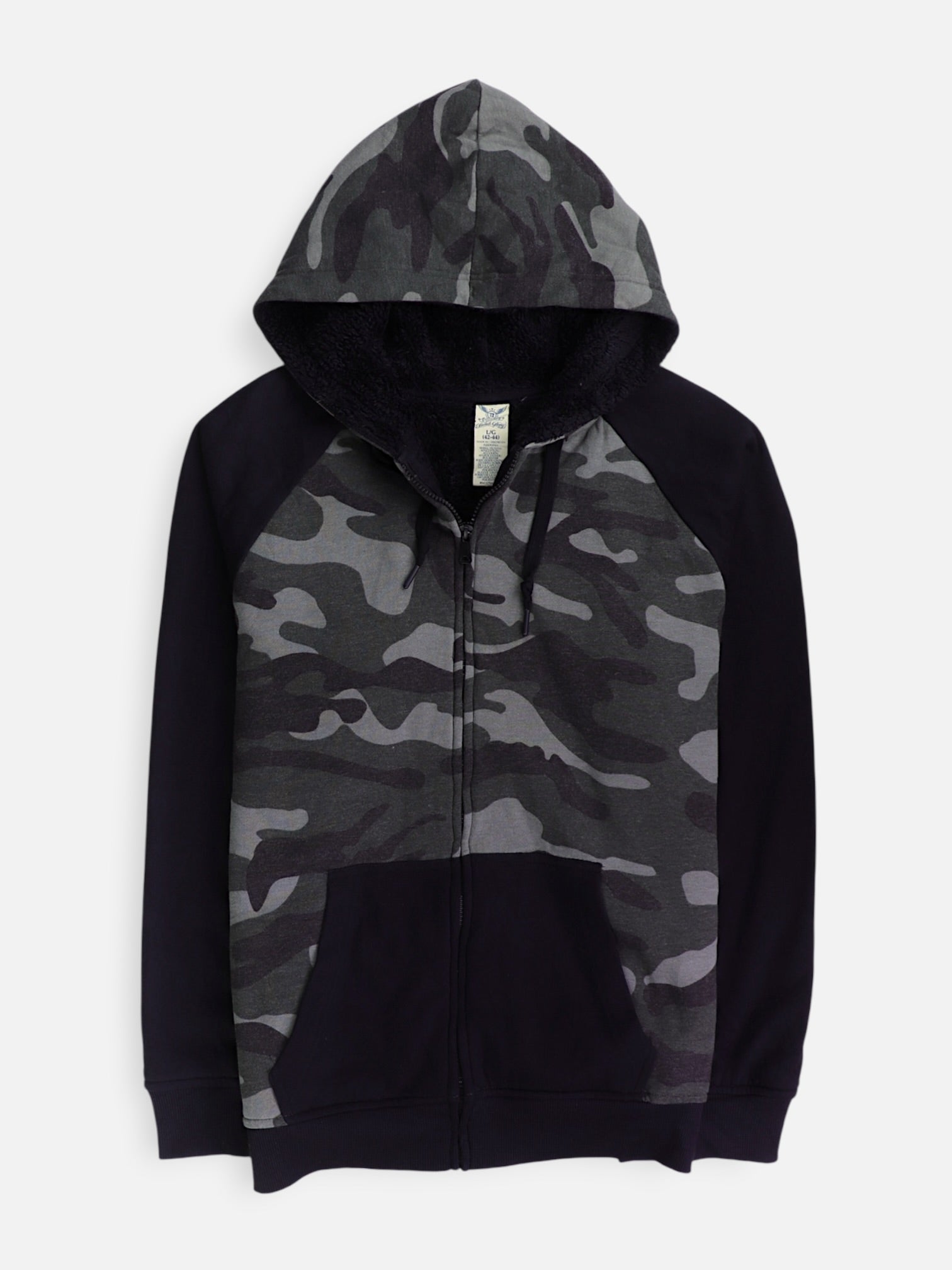 Sudadera Hoodie Color Block - Hombre - Large