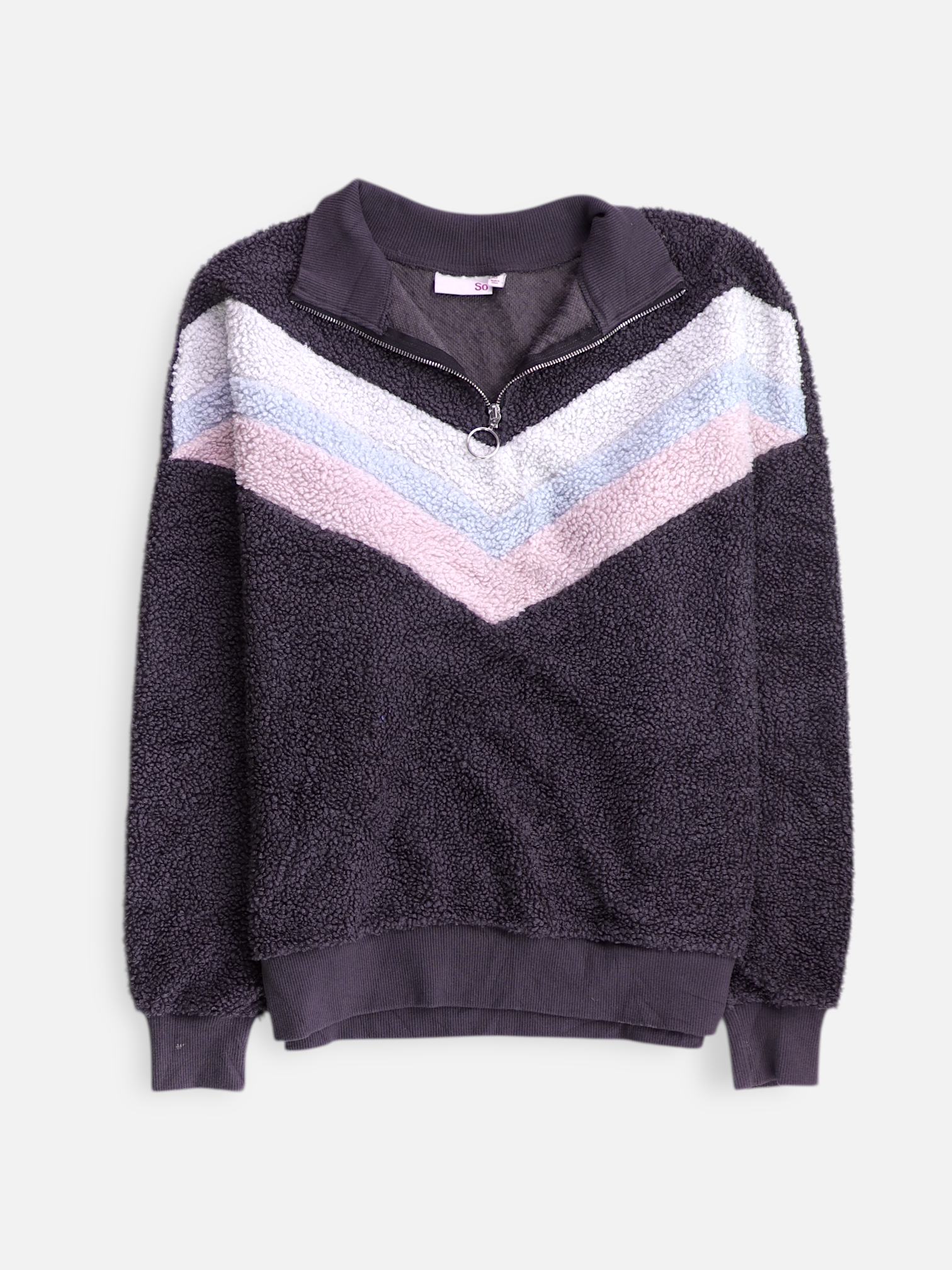 Sueter Fleece Color Block - Mujer - Small