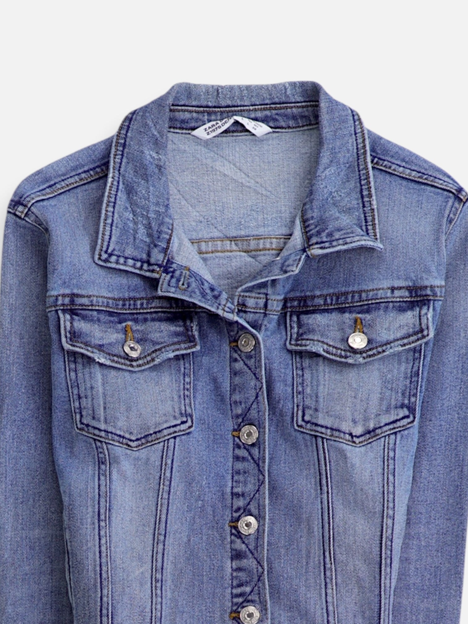 ZARA Chaqueta Denim Basic - Mujer - Large