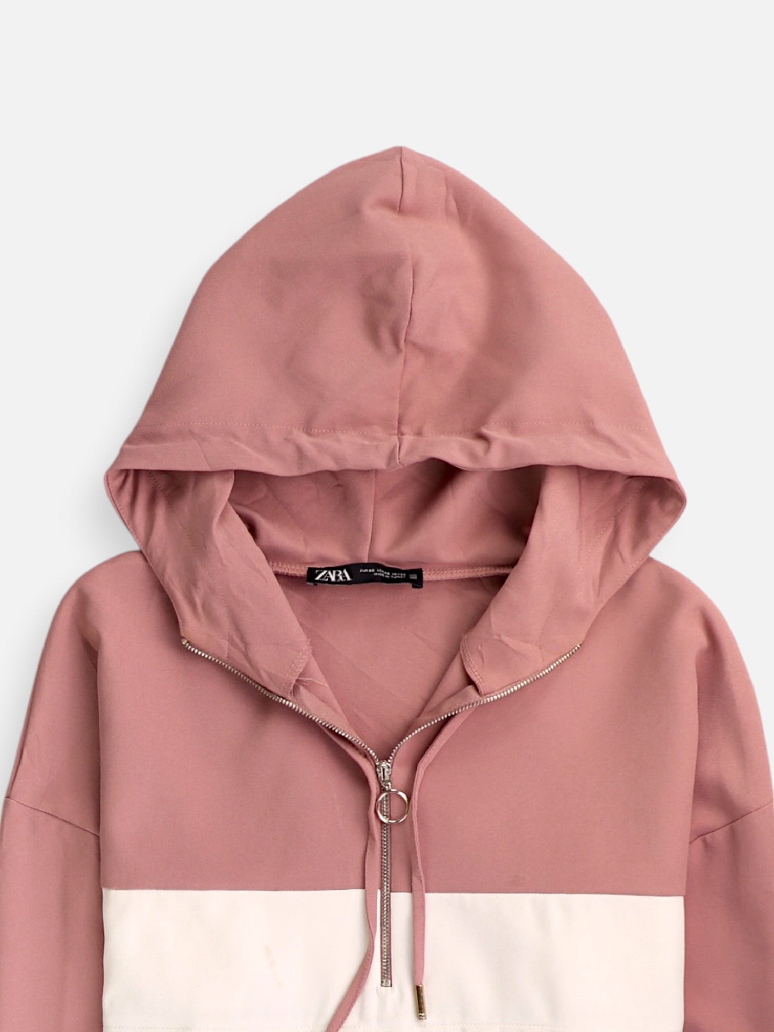 ZARA Sudadera Hoodie Color Block - Mujer - XS