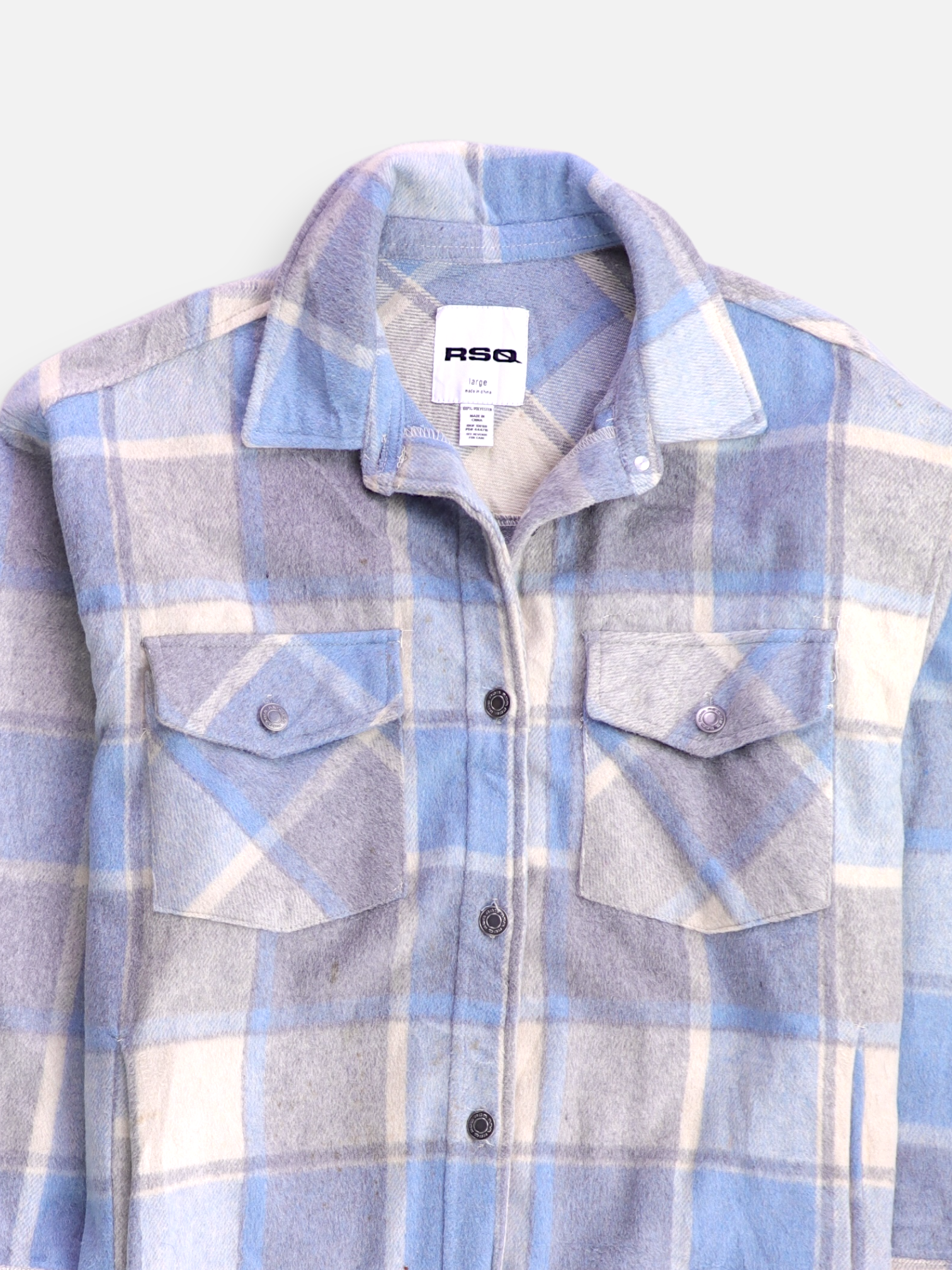 Chaqueta Sobrecamisa Color Block - Mujer - Large