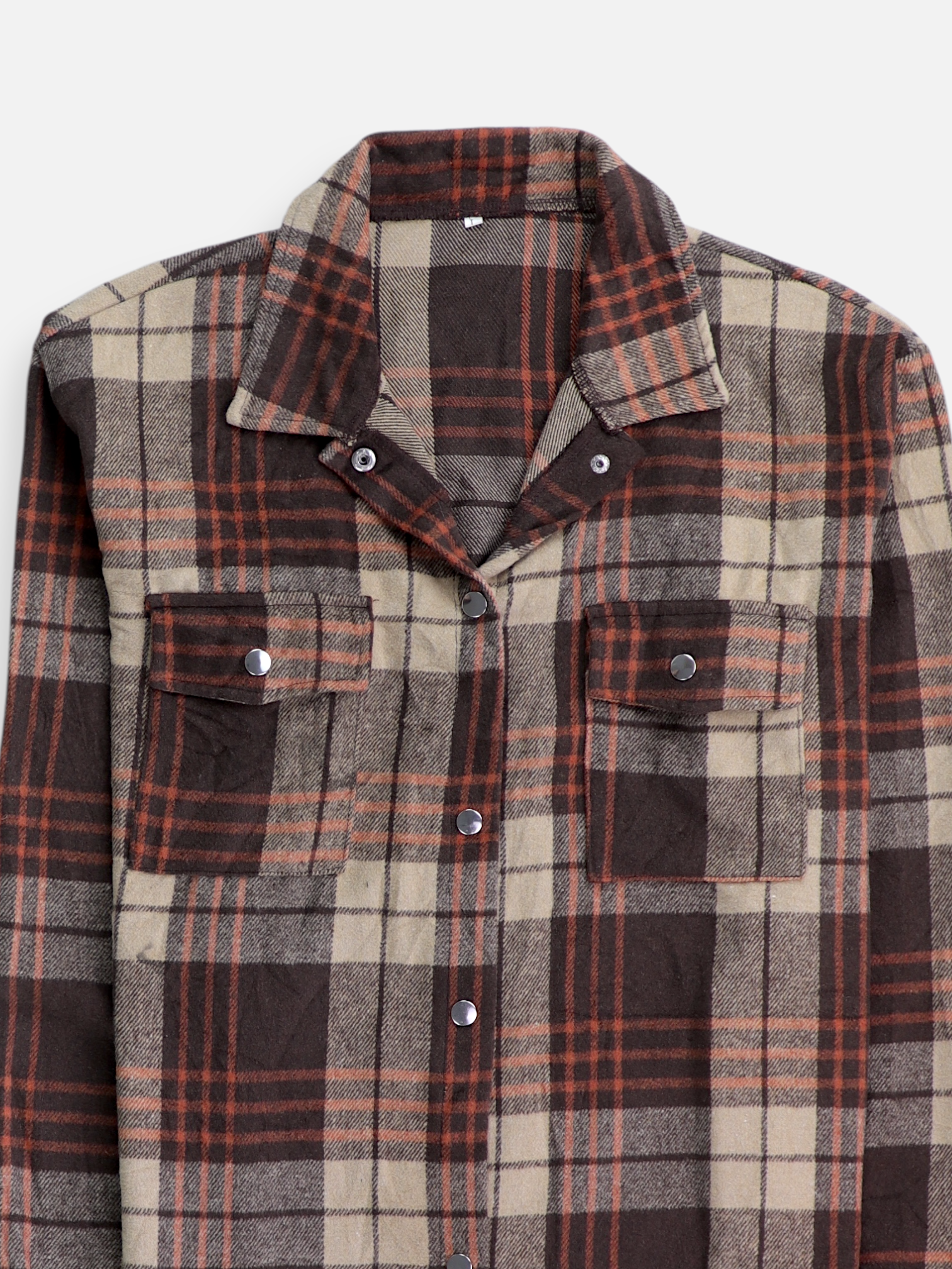 Chaqueta Sobrecamisa Color Block - Mujer - Large