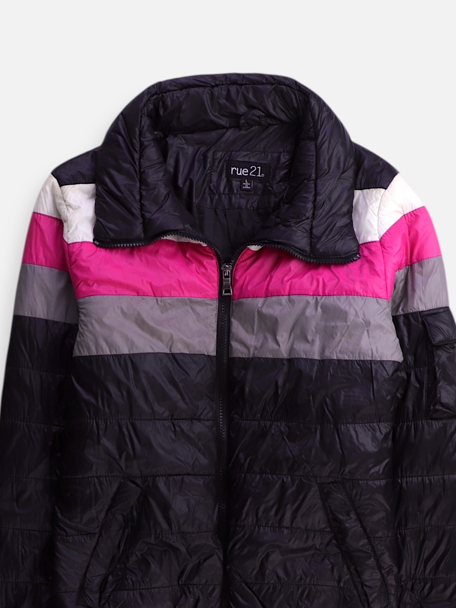 RUE21 Chaqueta Puffer Color Block - Mujer - Large