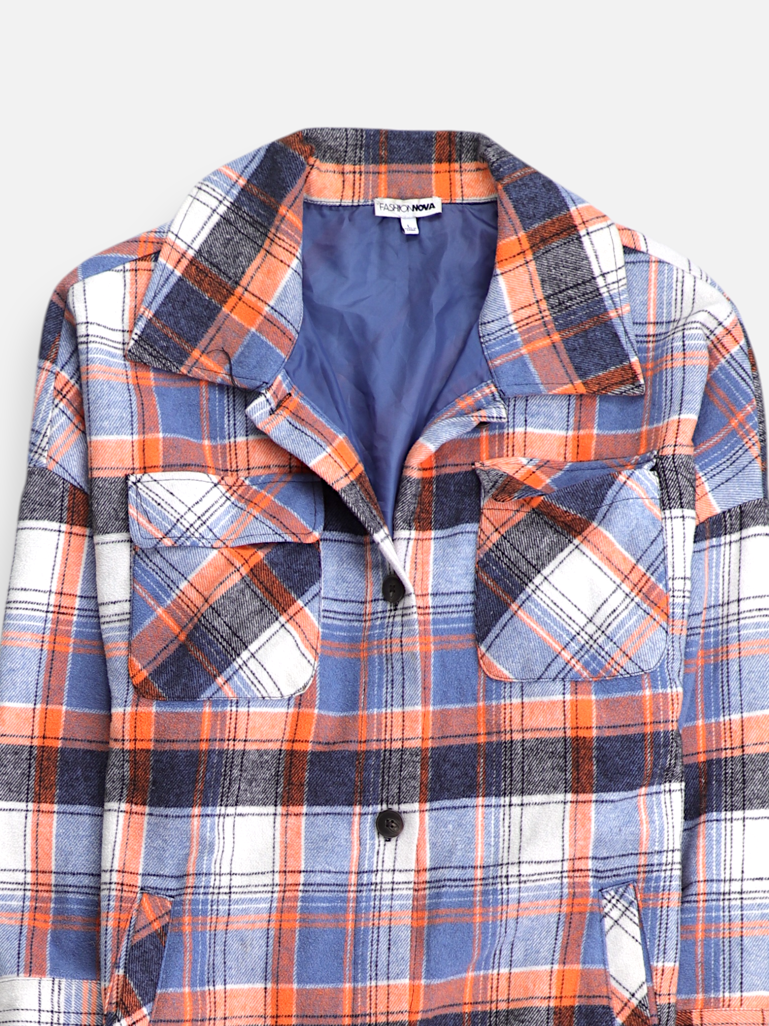 Fashionnova Chaqueta Sobrecamisa Plaid Types - Mujer - Large