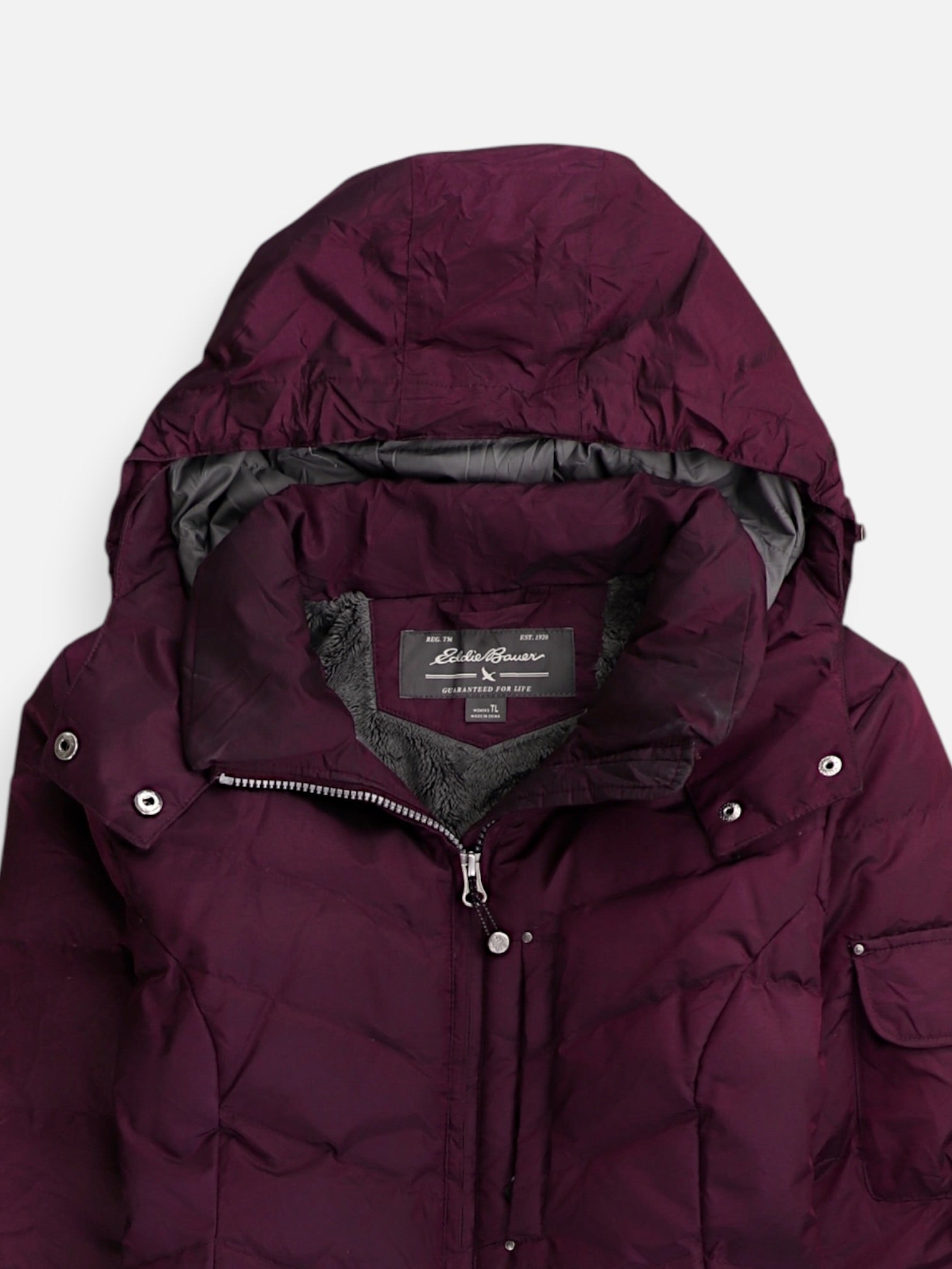 Eddie Bauer Abrigo Impermeable Puffer - Mujer - Large