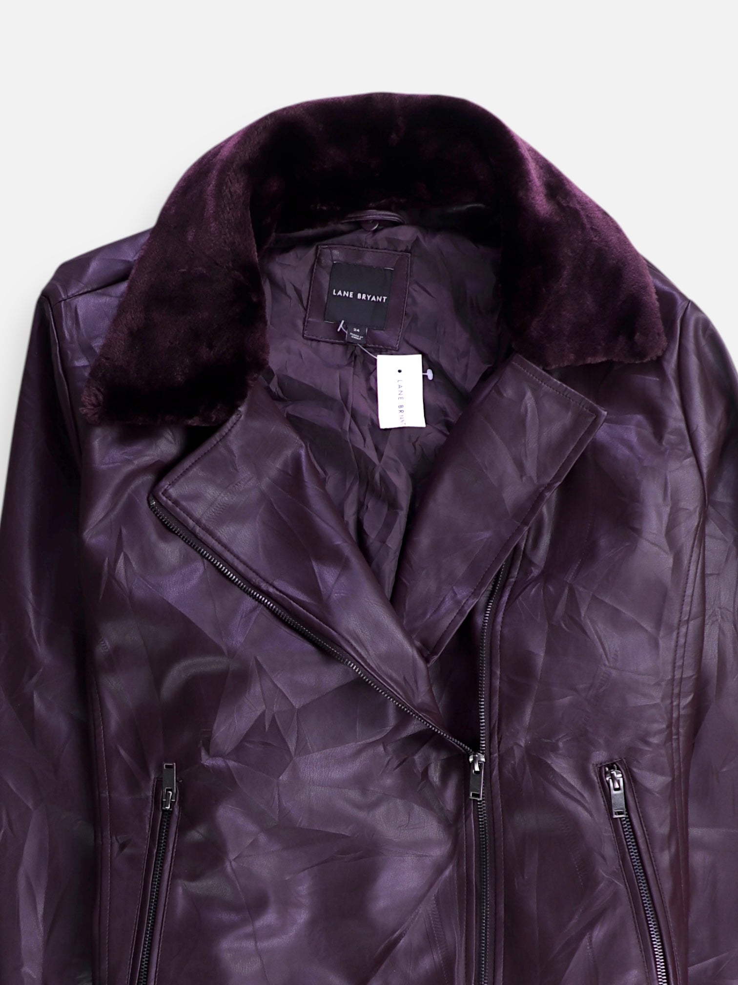 LANE BRYANT Chaqueta Aviator Cuero - Mujer - 24