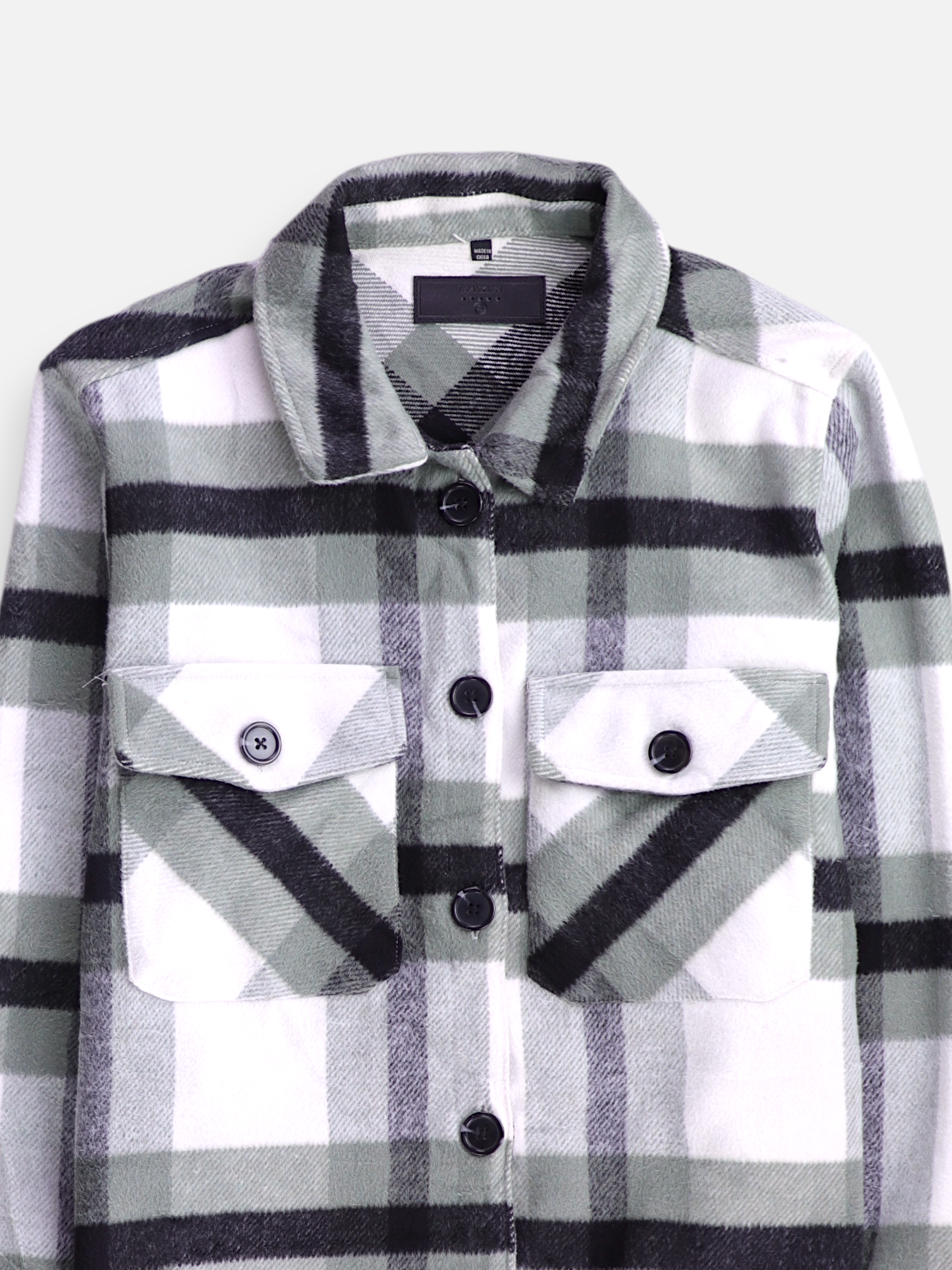 Chaqueta Sobrecamisa Color Block - Mujer - Small