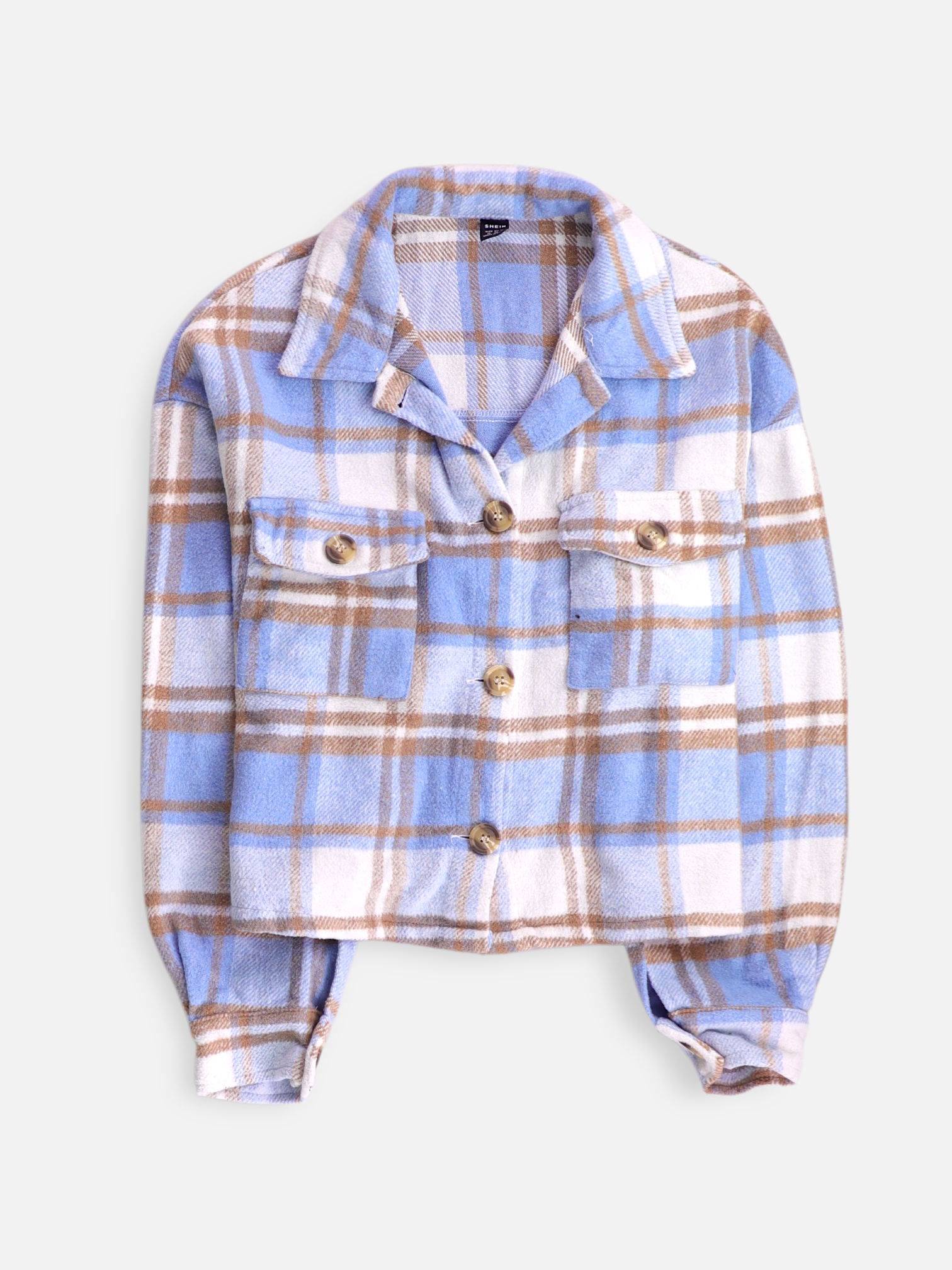 SHEIN Chaqueta Sobrecamisa Color Block - Mujer - Medium