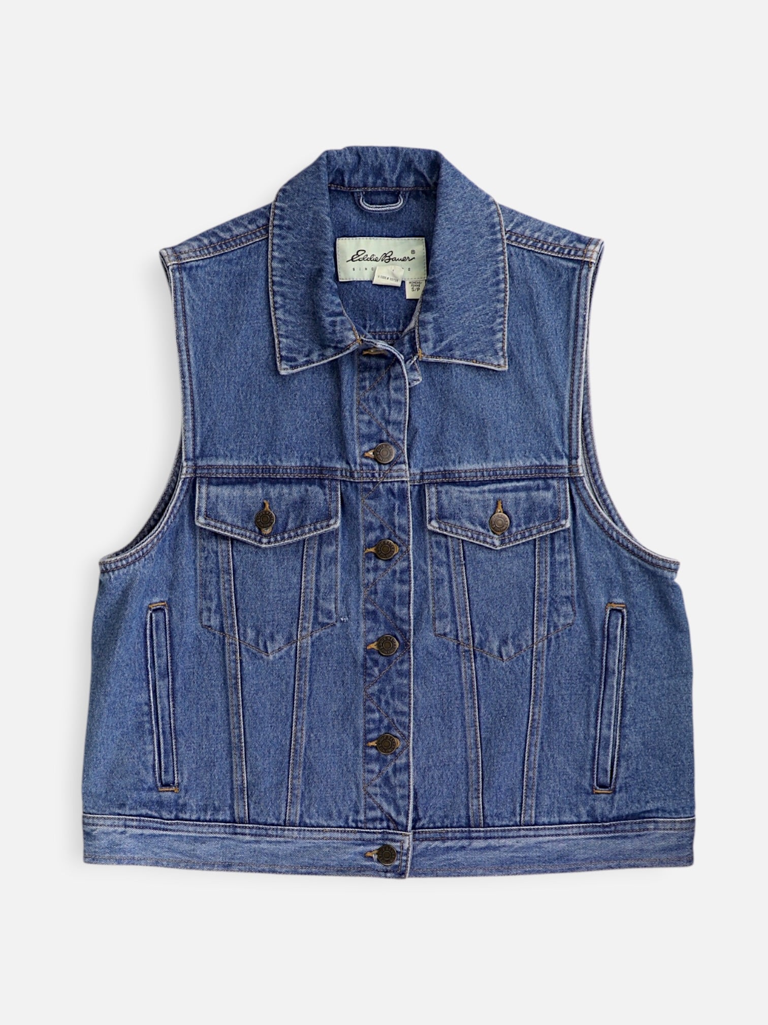 Eddie Bauer Chaleco Denim - Mujer - S PETITE
