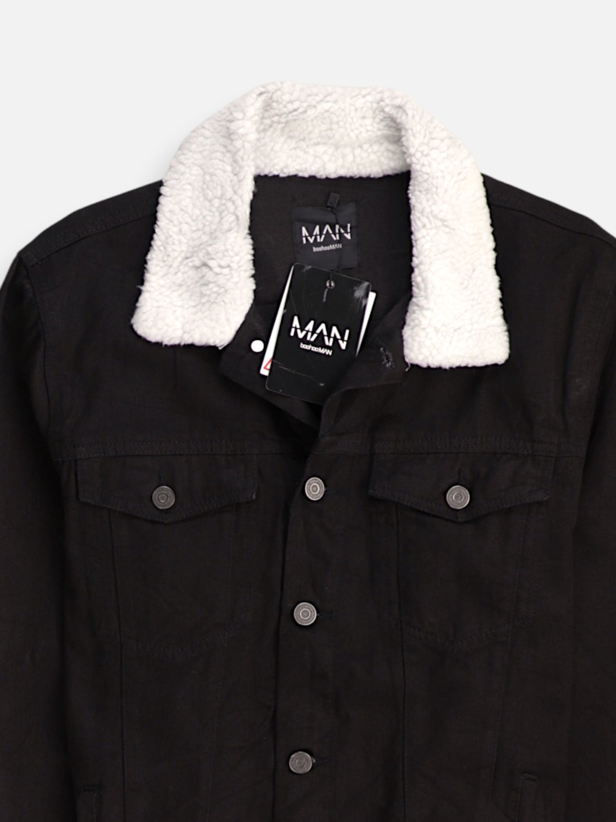 boohooman Chaqueta Sherpa Trucker Denim - Hombre - Large