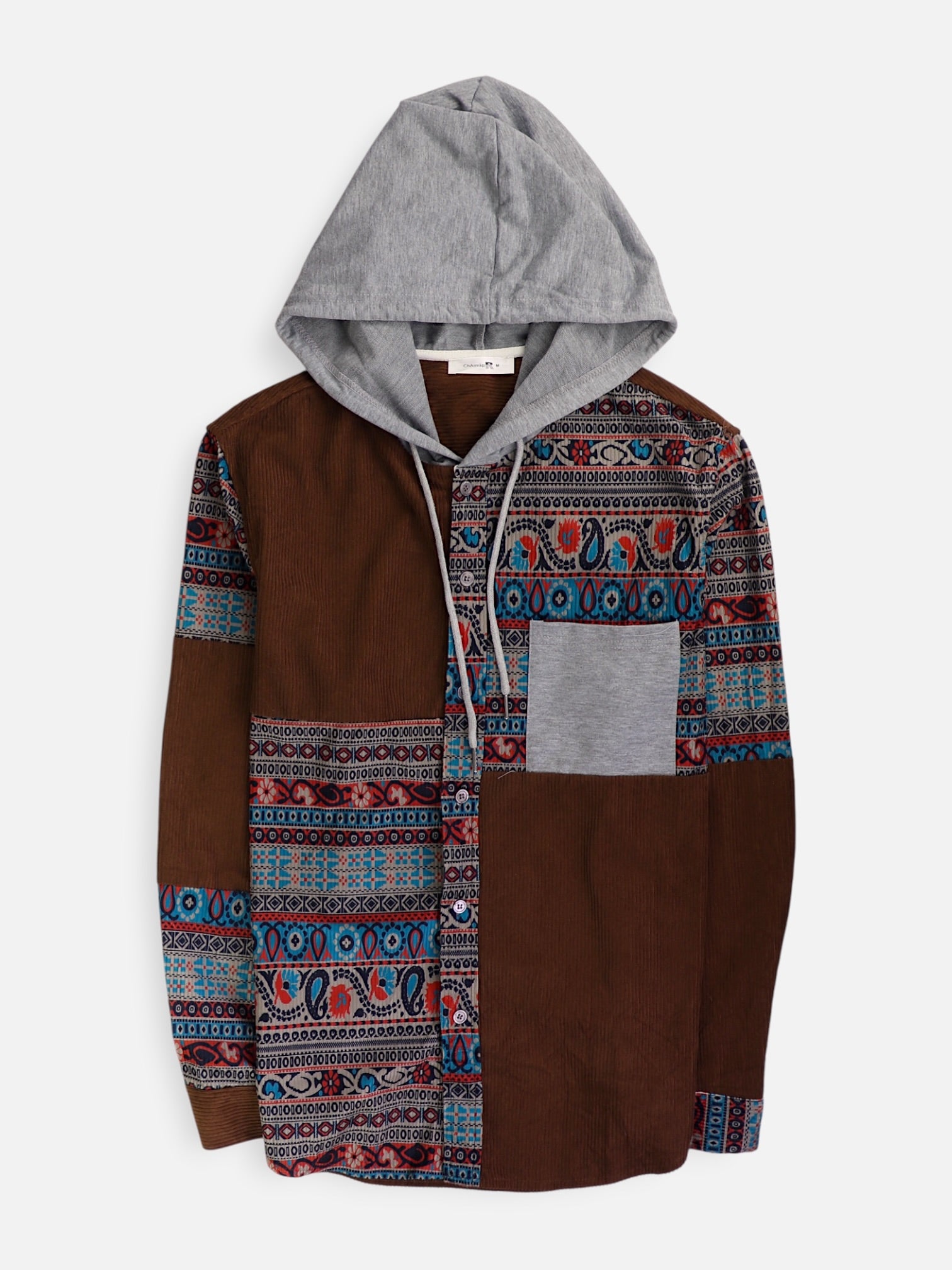 Sudadera Hoodie Color Block - Hombre - Medium
