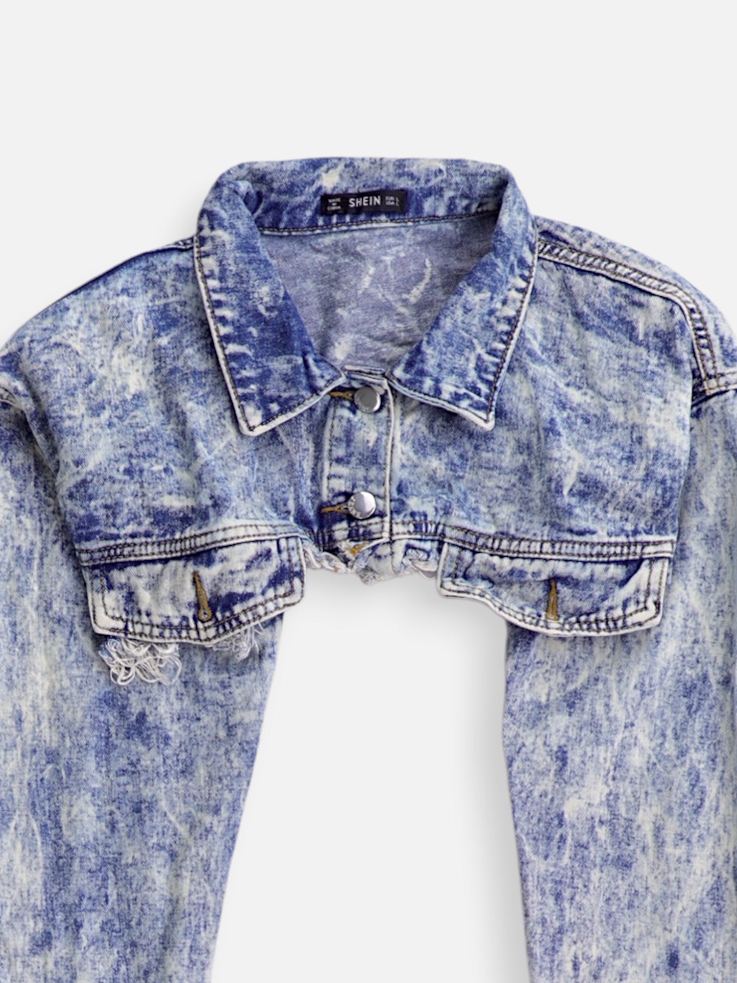 SHEIN Chaqueta Denim Crop Top - Mujer - Large