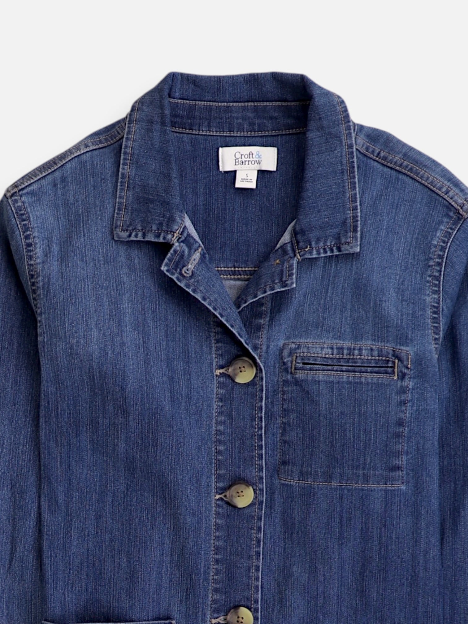 Croft & Barrow Chaqueta Denim Basic - Mujer - Small