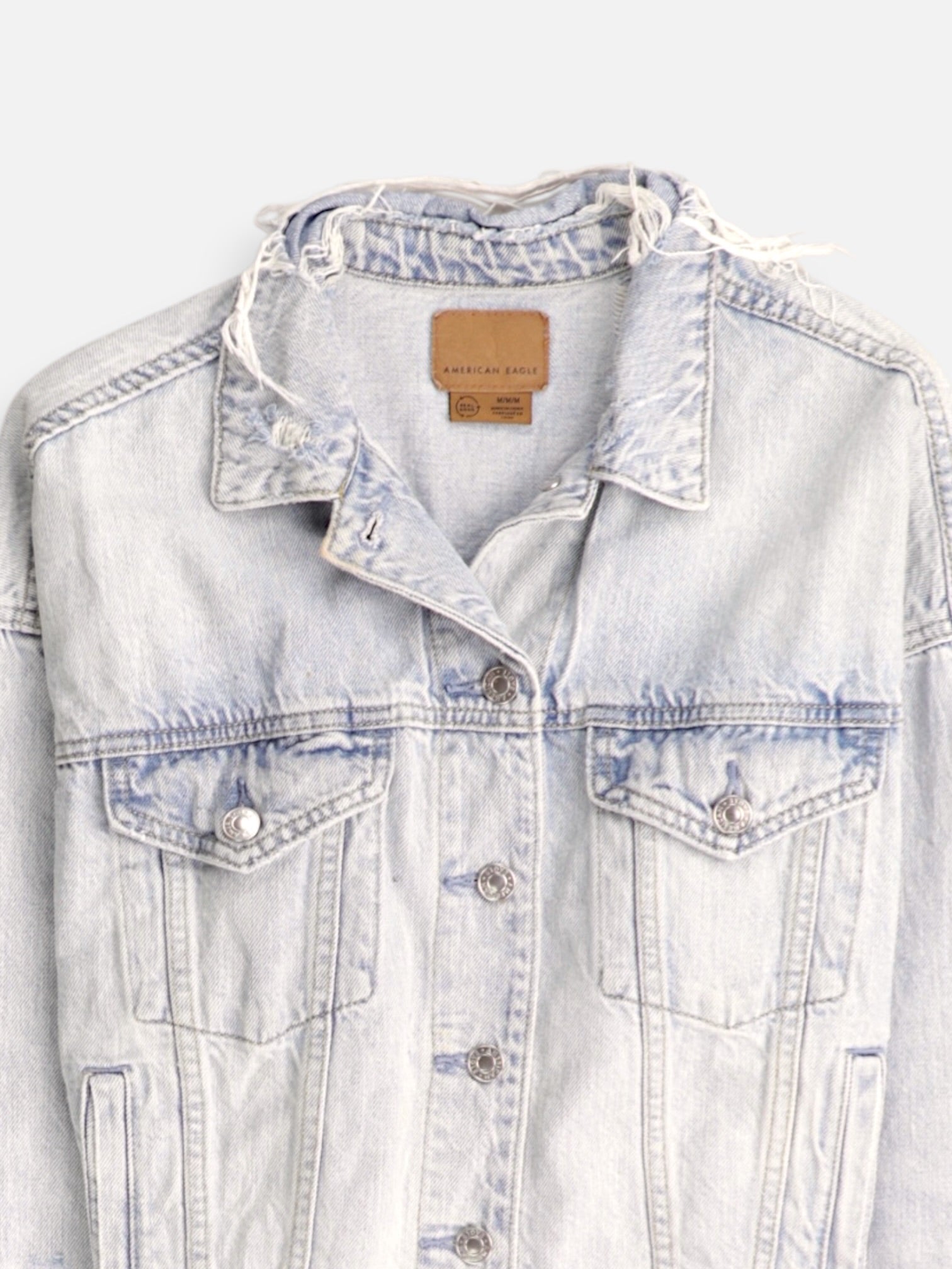 American Eagle Chaqueta Denim Crop Top - Mujer - Medium