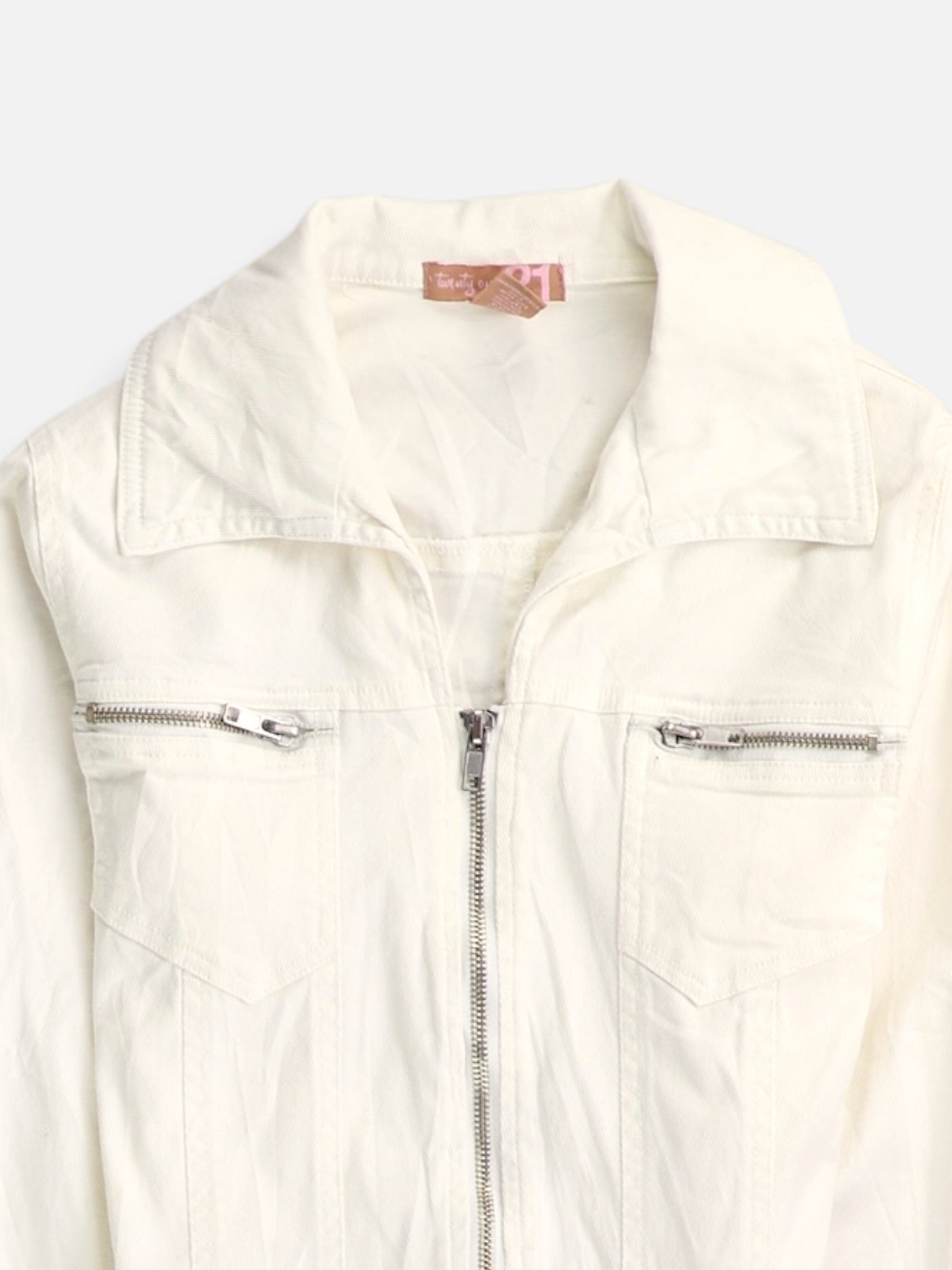 Forever 21 Chaqueta Denim Crop Top - Mujer - Small