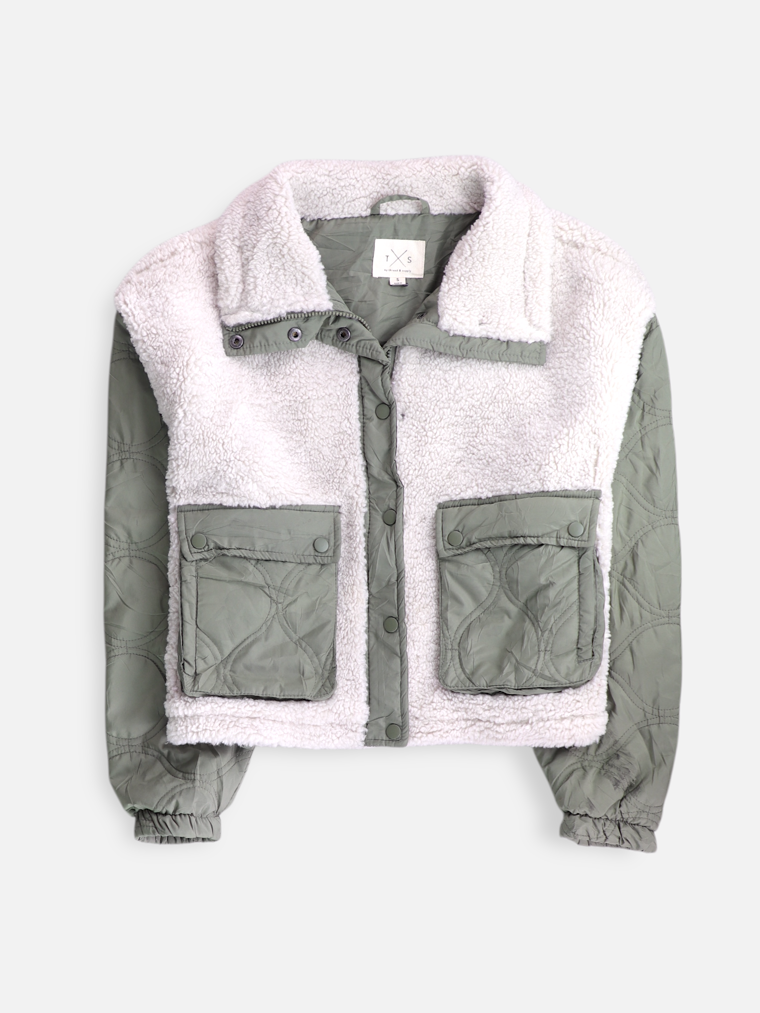 Chaqueta Puffer Color Block - Mujer - Small