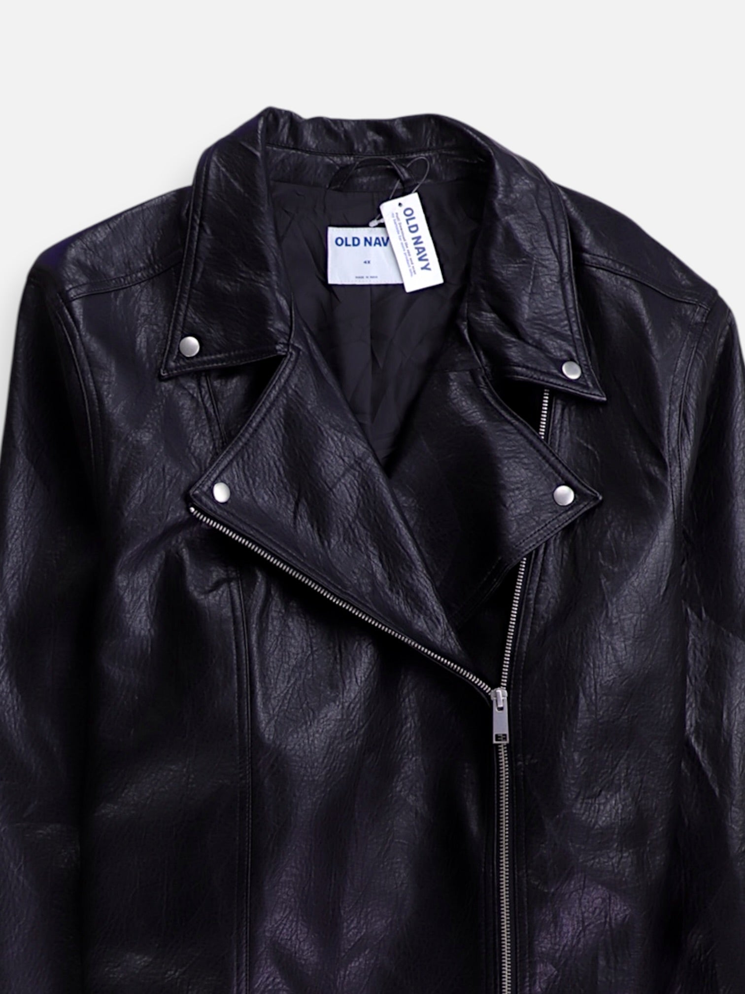 Old Navy Chaqueta Motera Cuero - Hombre - 4XL