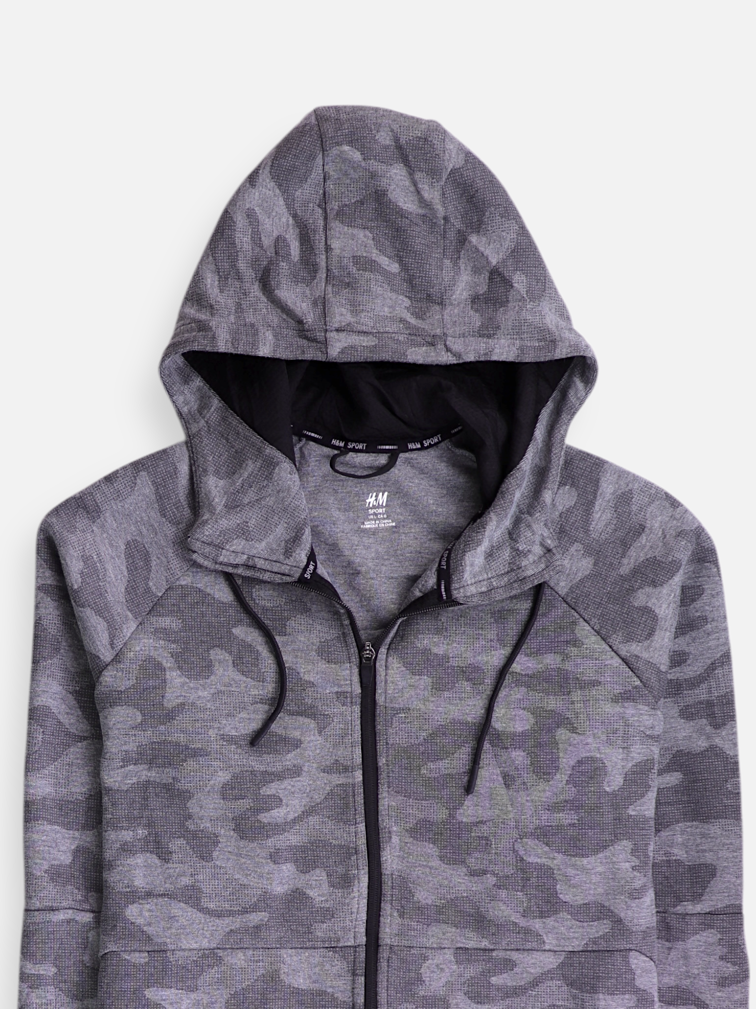 H&M Sudadera Hoodie Militar - Hombre - Large