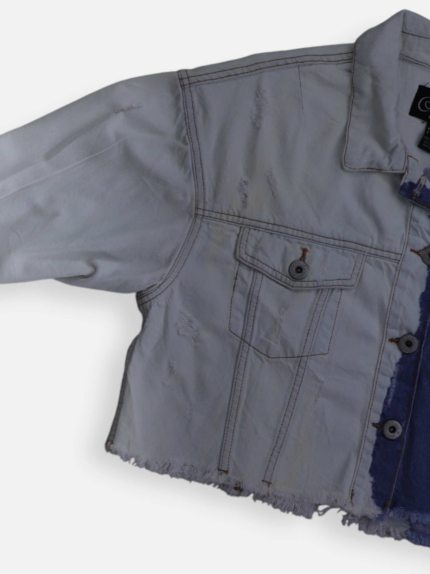 Chaqueta Denim Color Block - Mujer - Large