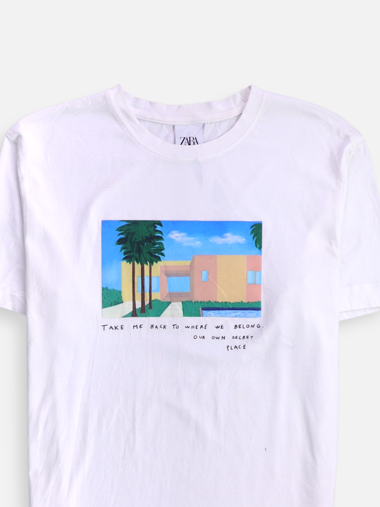 ZARA Camiseta Grafica - Hombre - Small