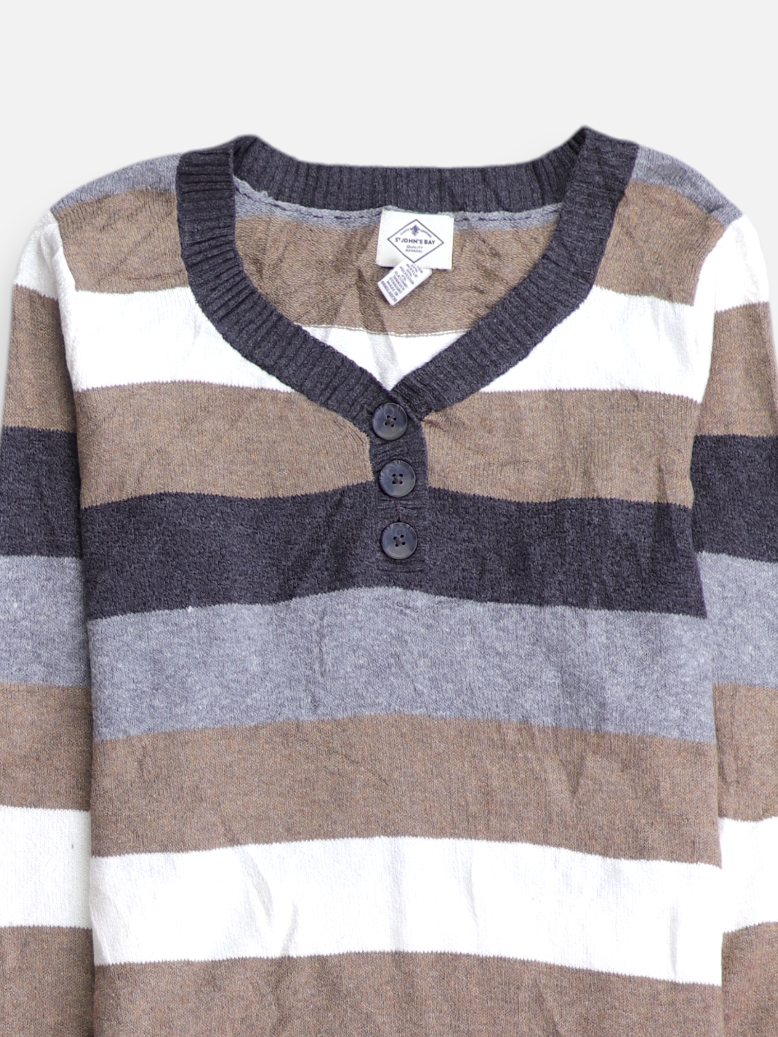 ST JOHNS BAY Sueter Knit Color Block - Mujer - Large