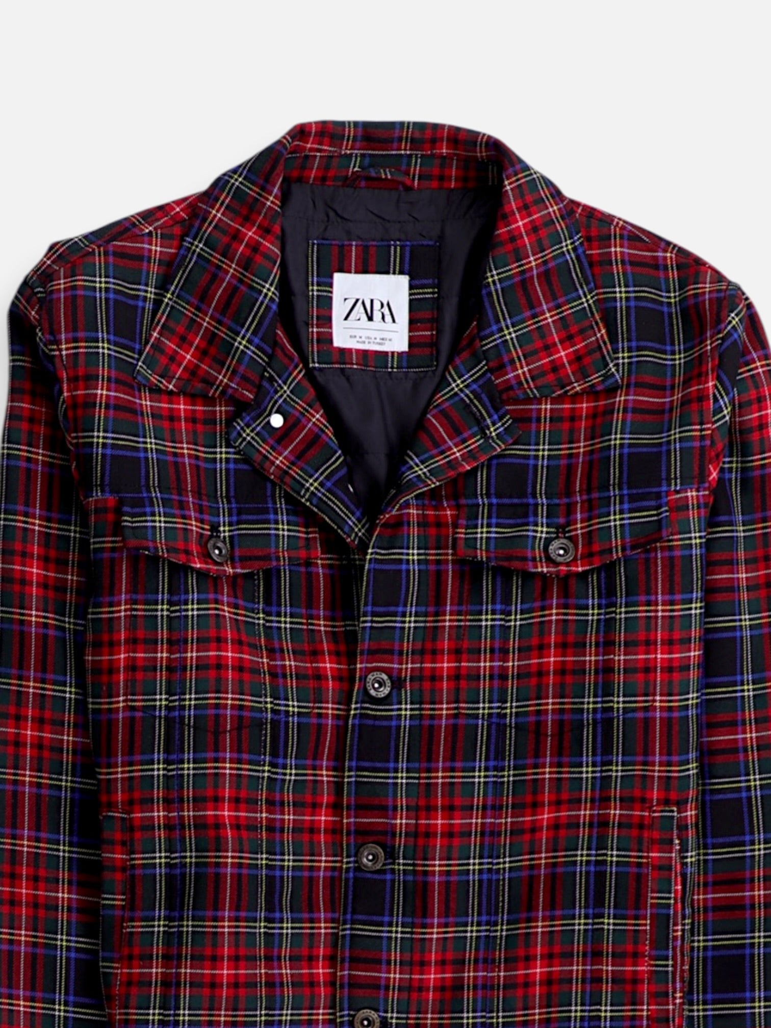 ZARA Chaqueta Casual Plaid Types - Hombre - Medium
